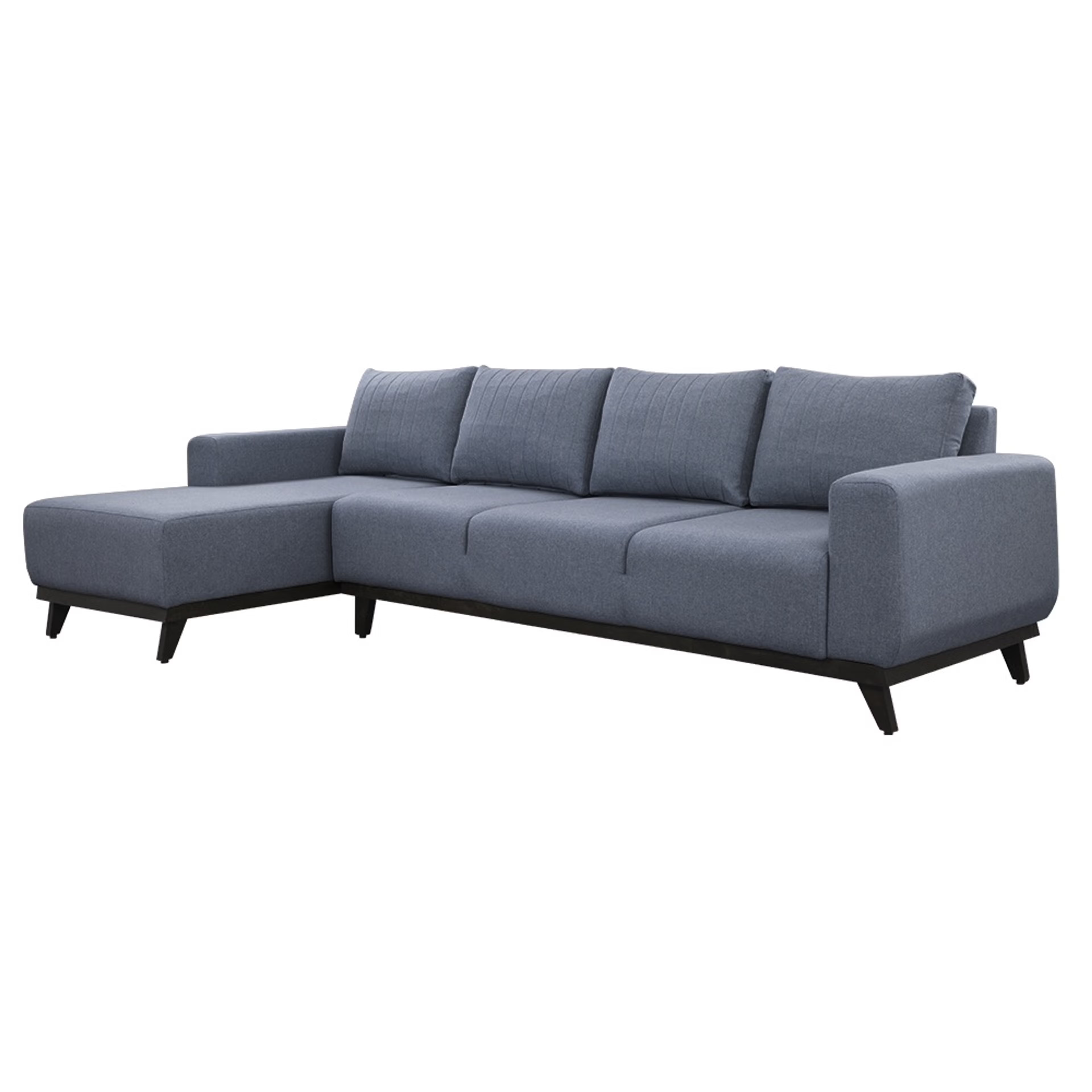Wakefit Barcelona L Shape Sofa Set (3 Seater + Left Aligned Chaise) Sectional, Set (3 Seater + Left Aligned Chaise), Omega Blue