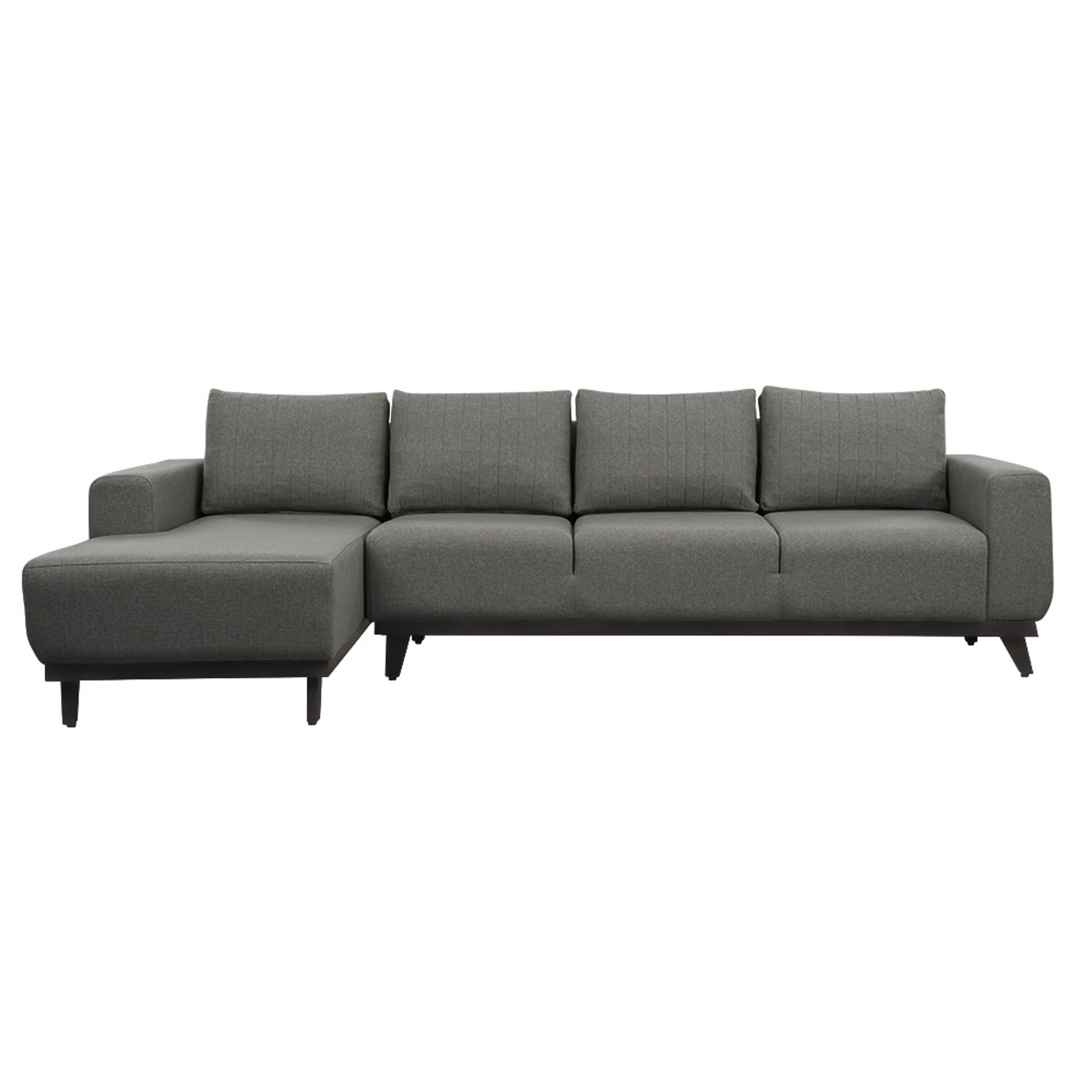 Wakefit Barcelona L Shape Sofa Set (3 Seater + Left Aligned Chaise) Sectional, Set (3 Seater + Left Aligned Chaise), Omega Grey