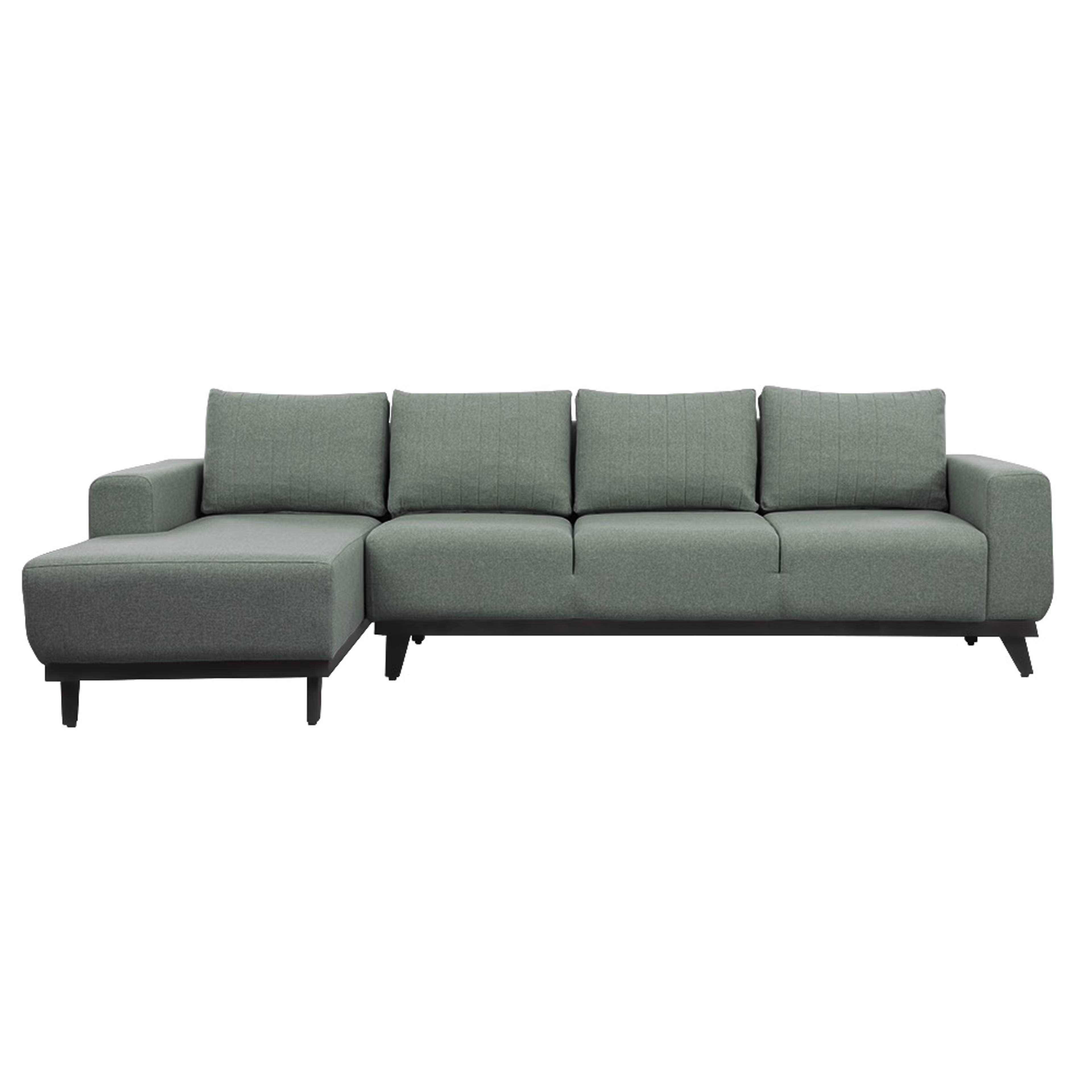 Wakefit Barcelona L Shape Sofa Set (3 Seater + Left Aligned Chaise) Sectional, Set (3 Seater + Left Aligned Chaise), Omega Green