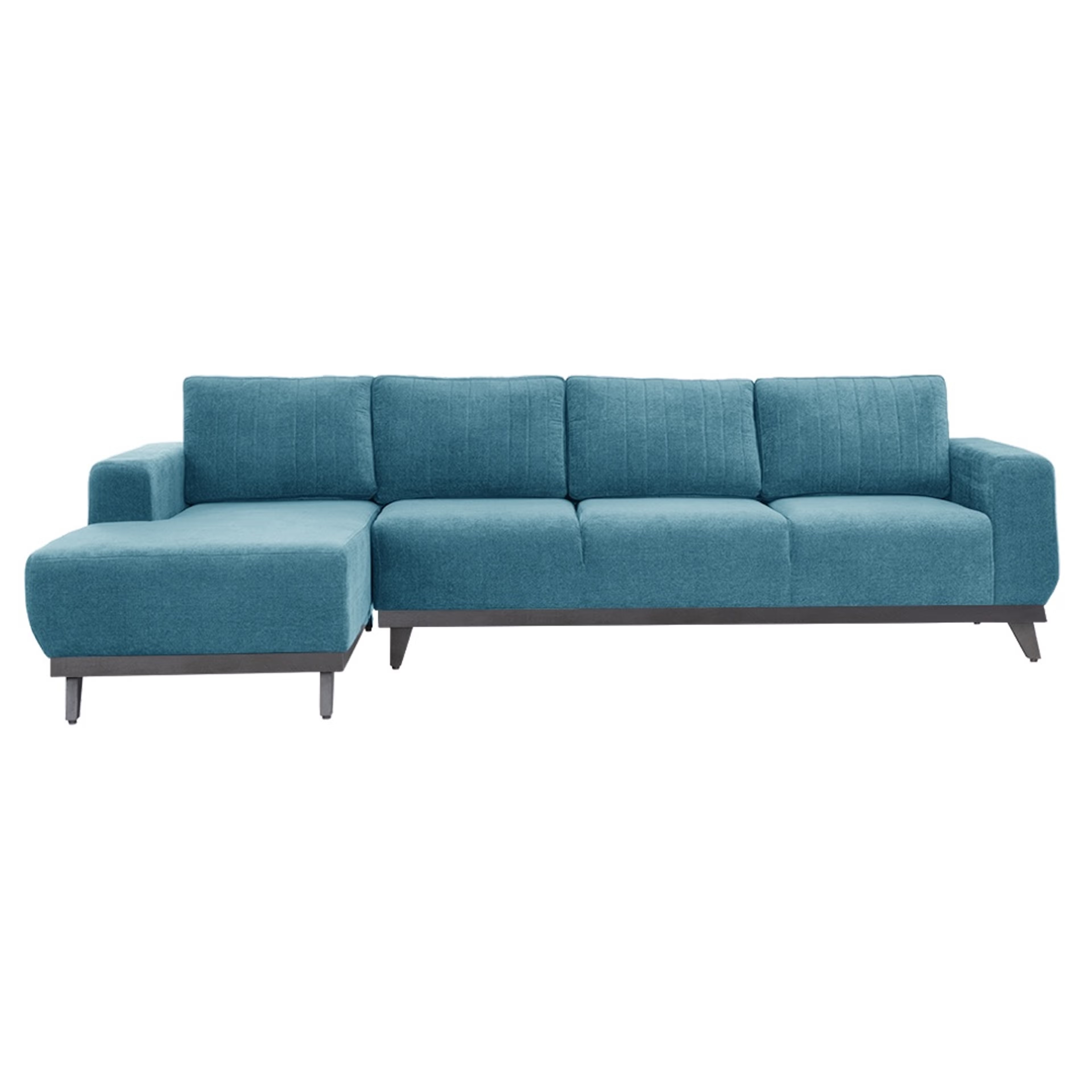 Wakefit Barcelona L Shape Sofa Set (3 Seater + Left Aligned Chaise) Sectional, Set (3 Seater + Left Aligned Chaise), Malibu Green