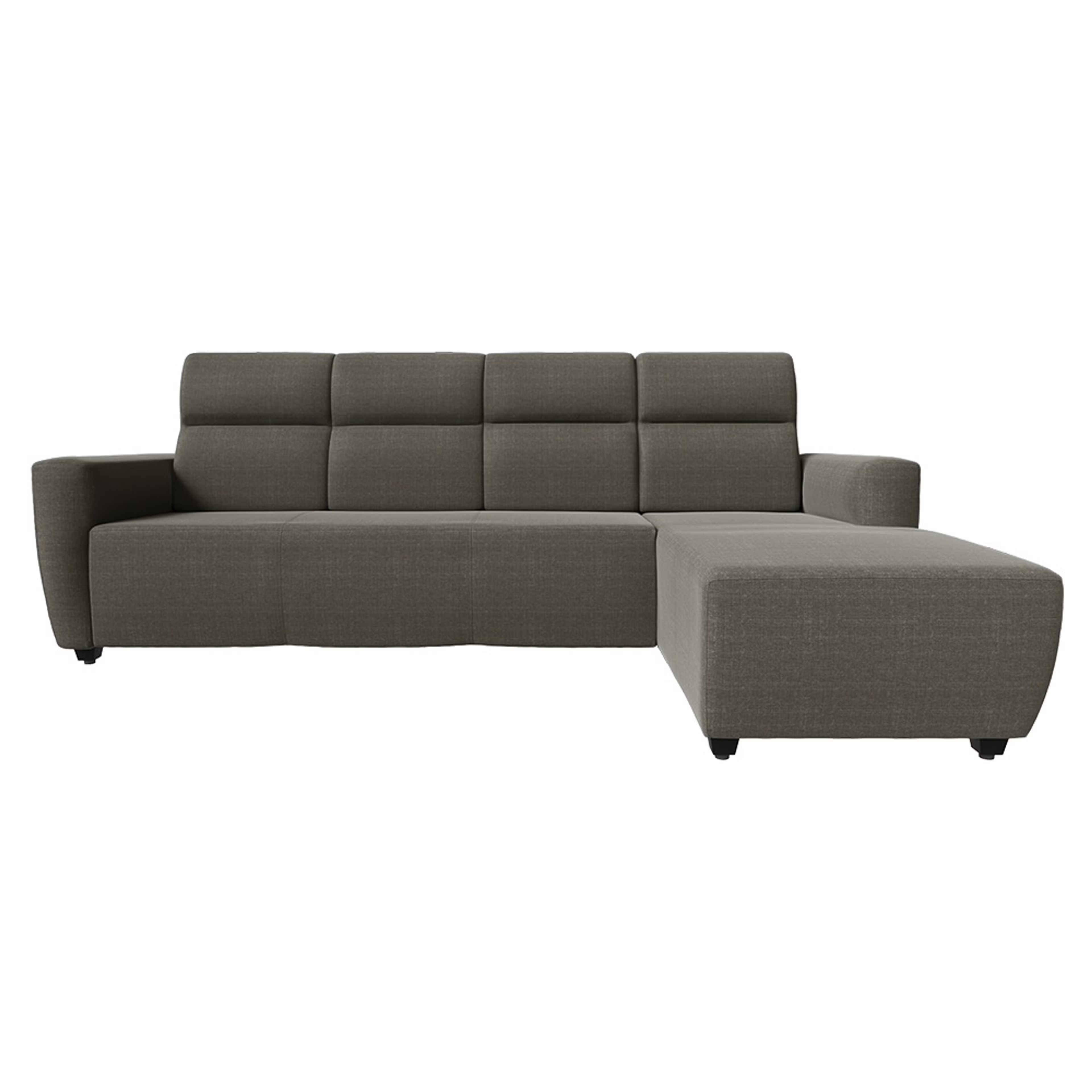 Wakefit Belize L Shape Sofa Set (3 Seater + Right Aligned Chaise) Sectional, Set (3 Seater + Right Aligned Chaise), Omega Grey