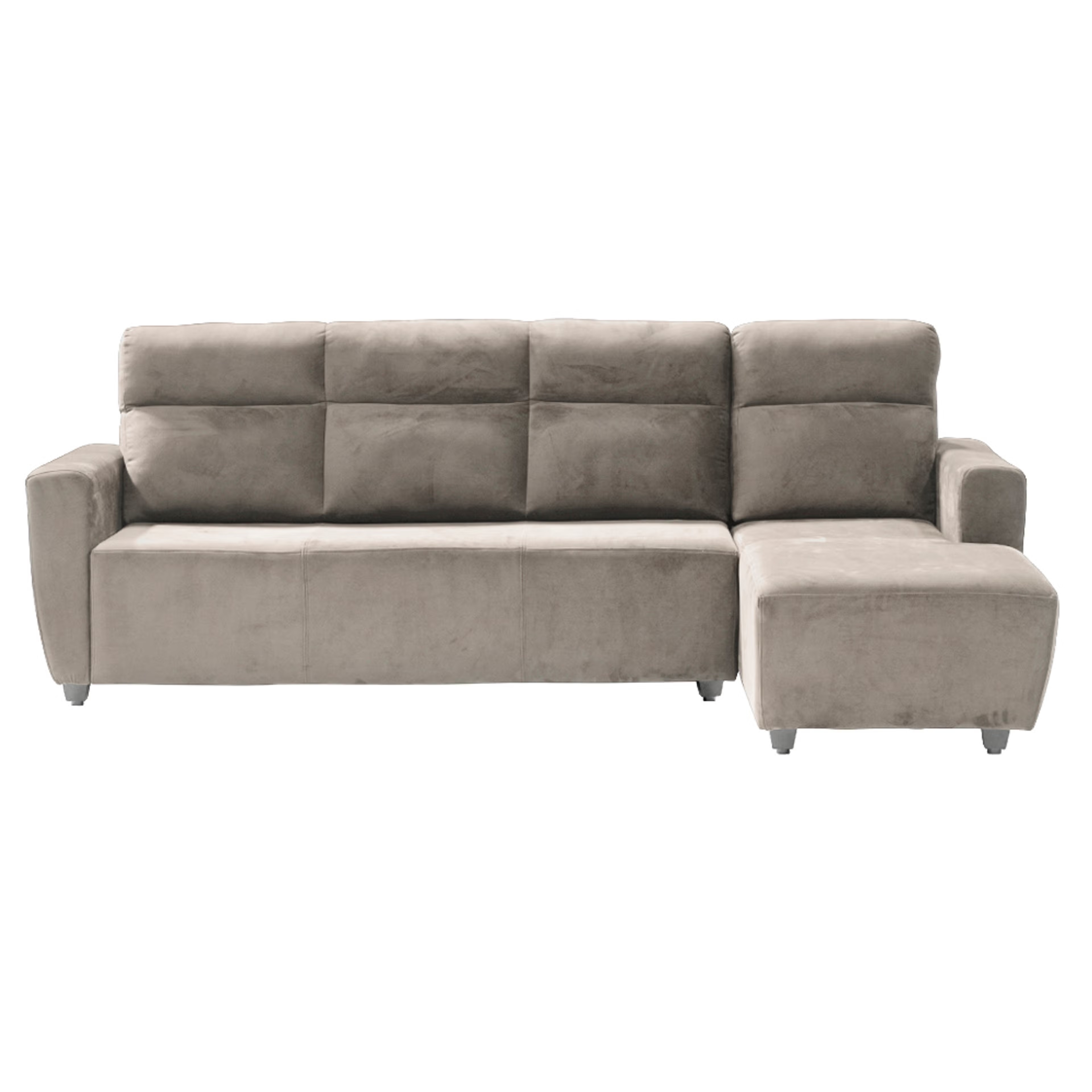 Wakefit Belize L Shape Sofa Set (3 Seater + Right Aligned Chaise) Sectional, Set (3 Seater + Right Aligned Chaise), Stone