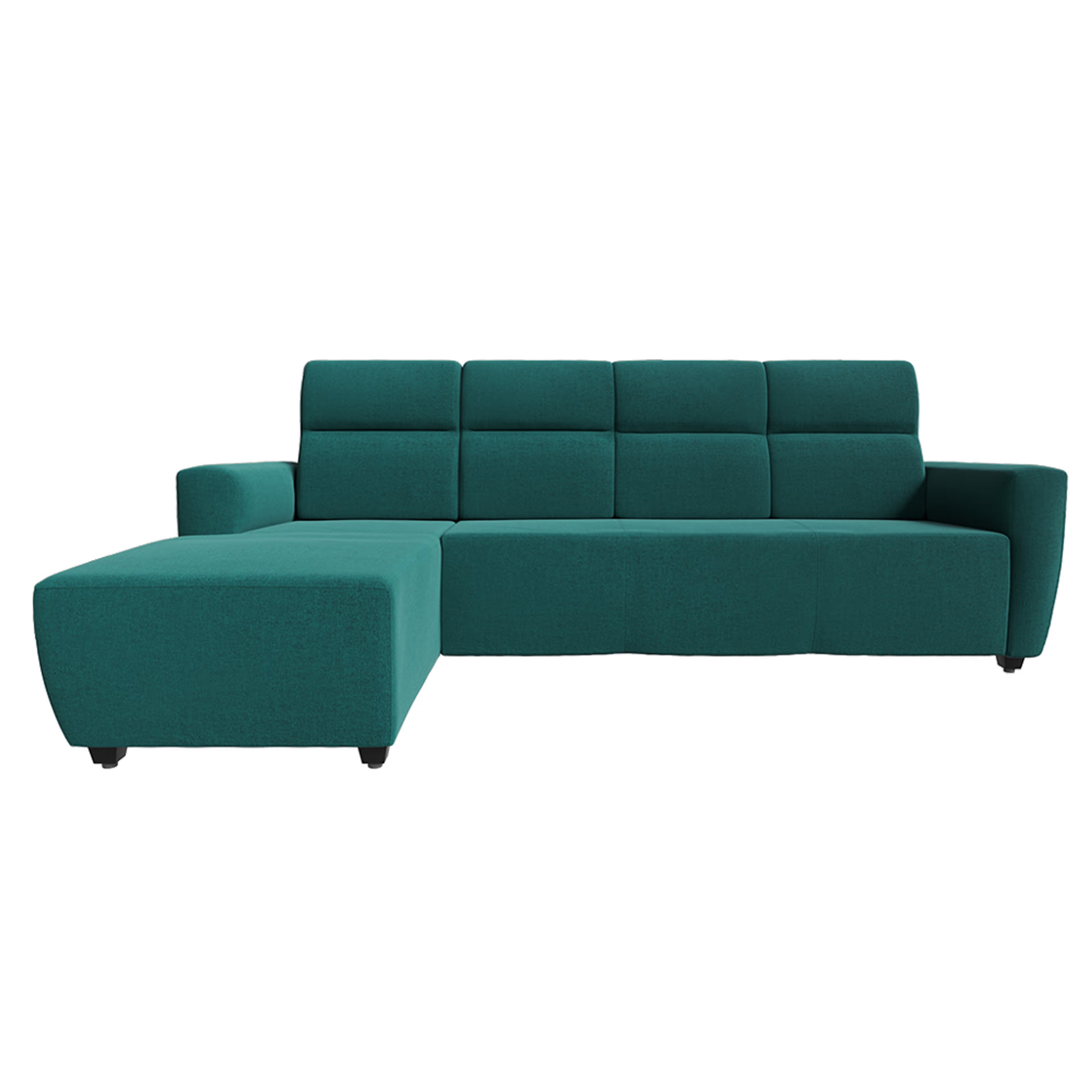 Home 31 Wakefit Belize LShape Sofa Set (3 Seater + Left Aligned Chaise) -Reflection Aqua Blue Sectional, Set (3 Seater + Left Aligned Chaise), Aqua Blue
