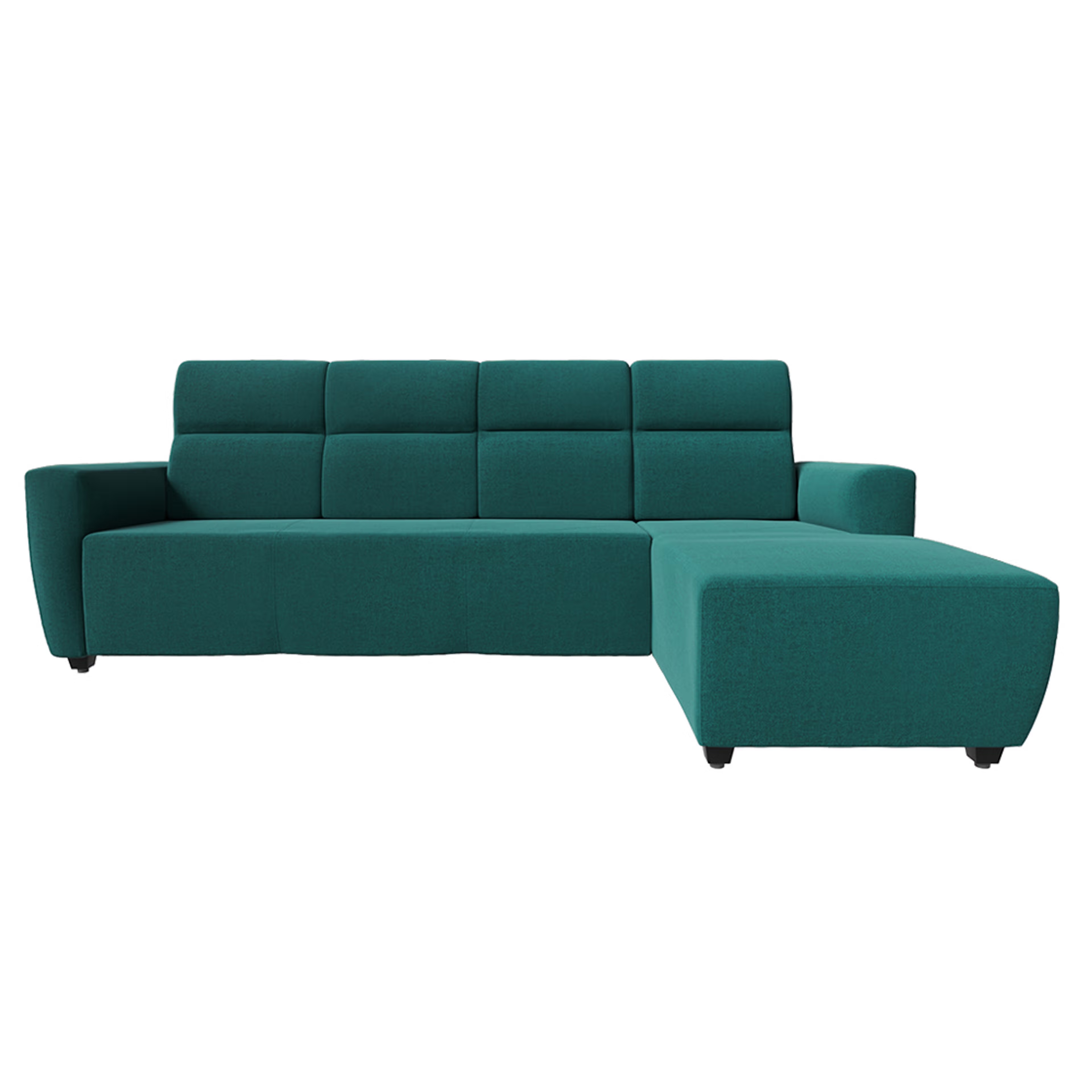 Wakefit Belize L Shape Sofa Set (3 Seater + Right Aligned Chaise) - Reflection Aqua Blue Sectional, Set (3 Seater + Right Aligned Chaise), Aqua Blue