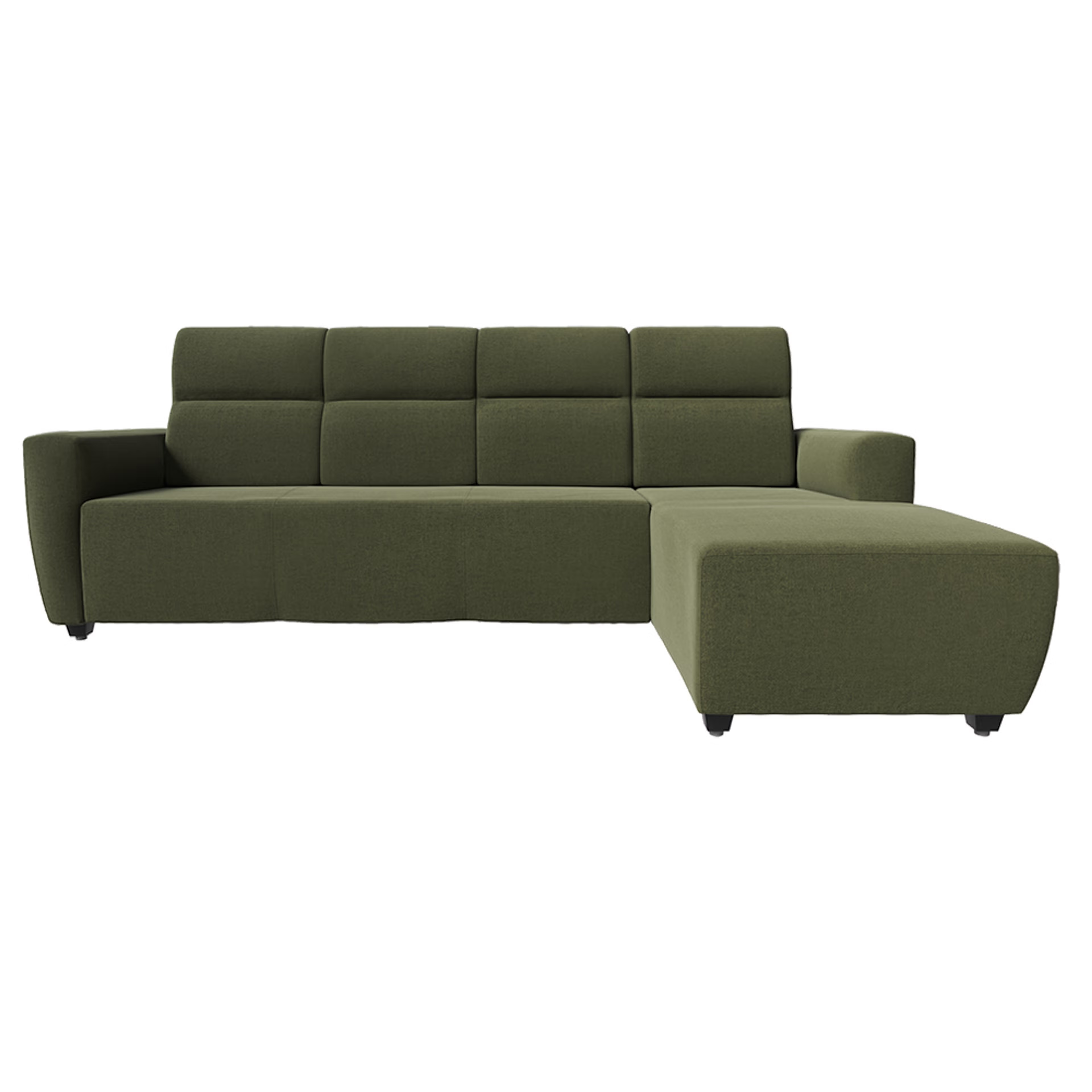 Wakefit Belize L Shape Sofa Set (3 Seater + Right Aligned Chaise) - Reflection Green Sectional, Set (3 Seater + Right Aligned Chaise), Green