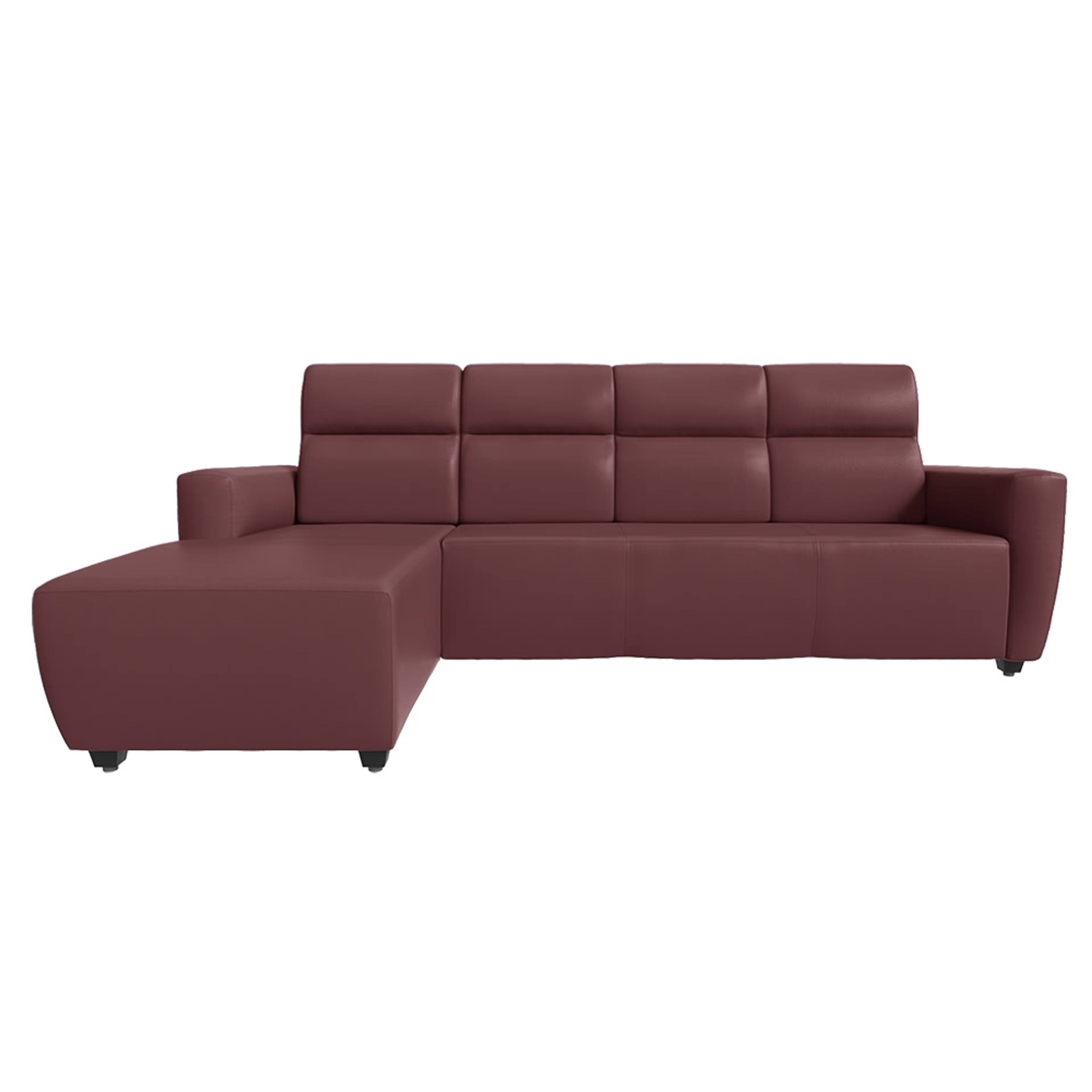 Wakefit Belize L Shape Sofa Set (3 Seater + Left Aligned Chaise) Sectional, Set (3 Seater + Left Aligned Chaise), Sangria