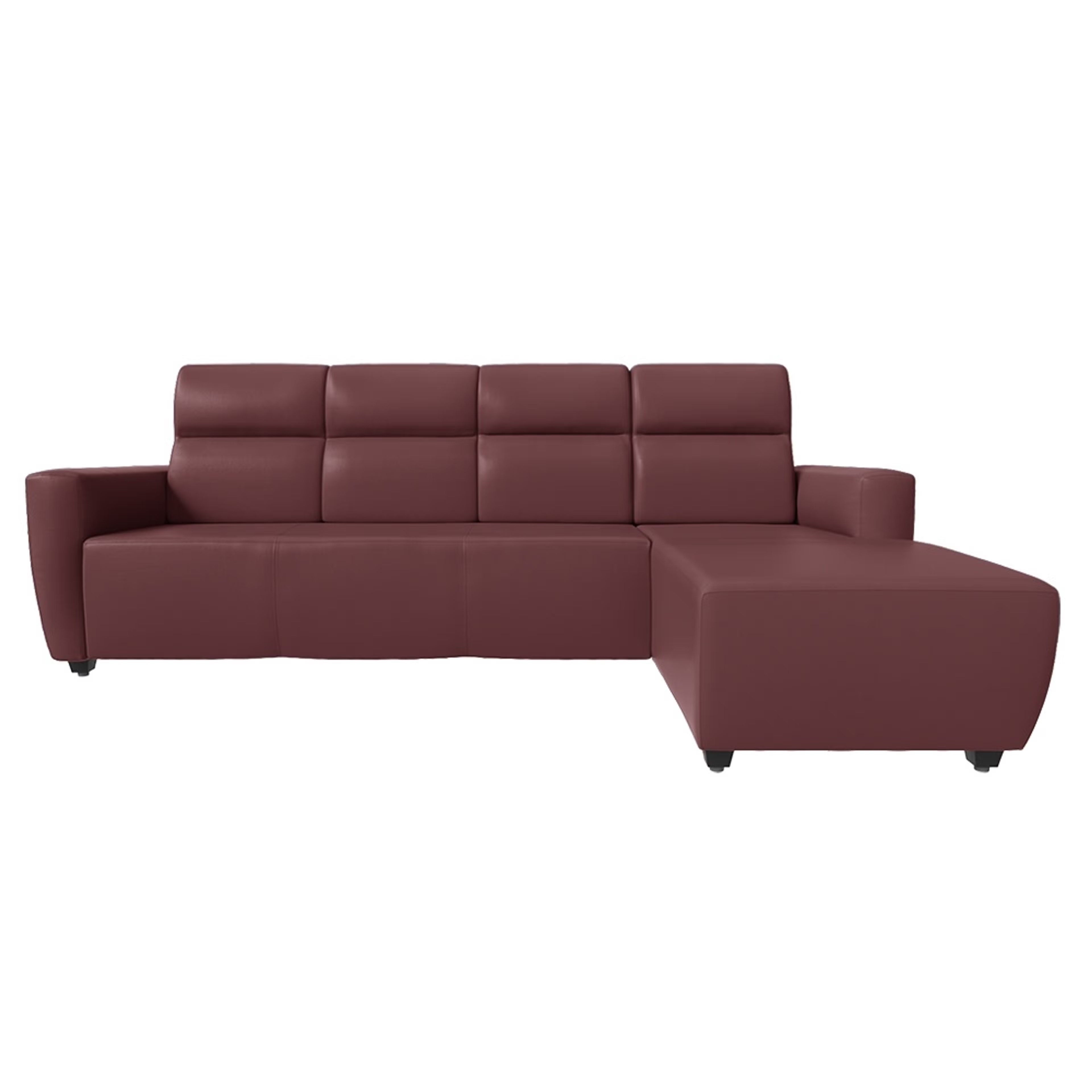 Wakefit Belize L Shape Sofa Set (3 Seater + Right Aligned Chaise) Sectional, Set (3 Seater + Right Aligned Chaise), Sangria