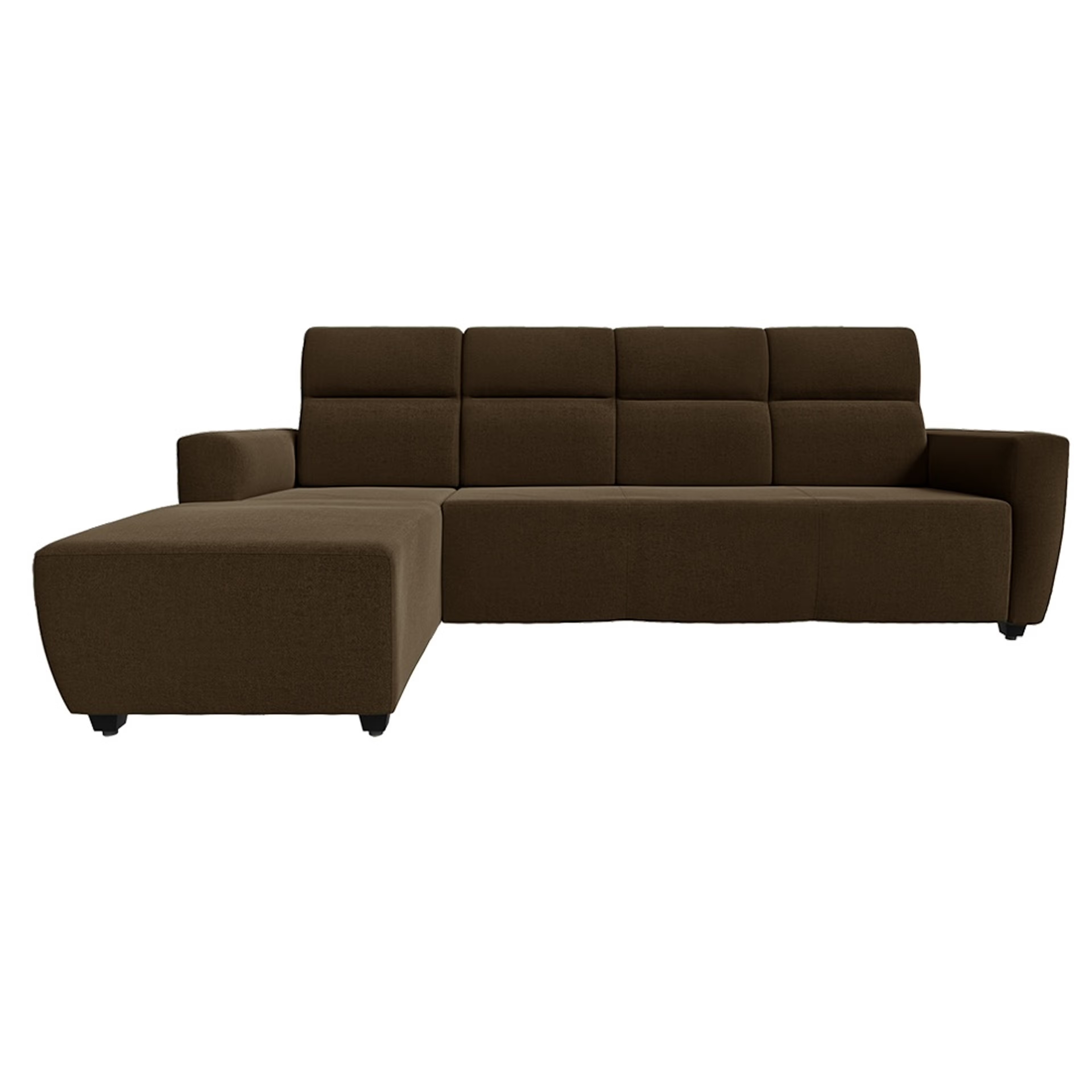 Wakefit Belize L Shape Sofa Set (3 Seater + Left Aligned Chaise) Sectional, Set (3 Seater + Left Aligned Chaise), Dark Earth