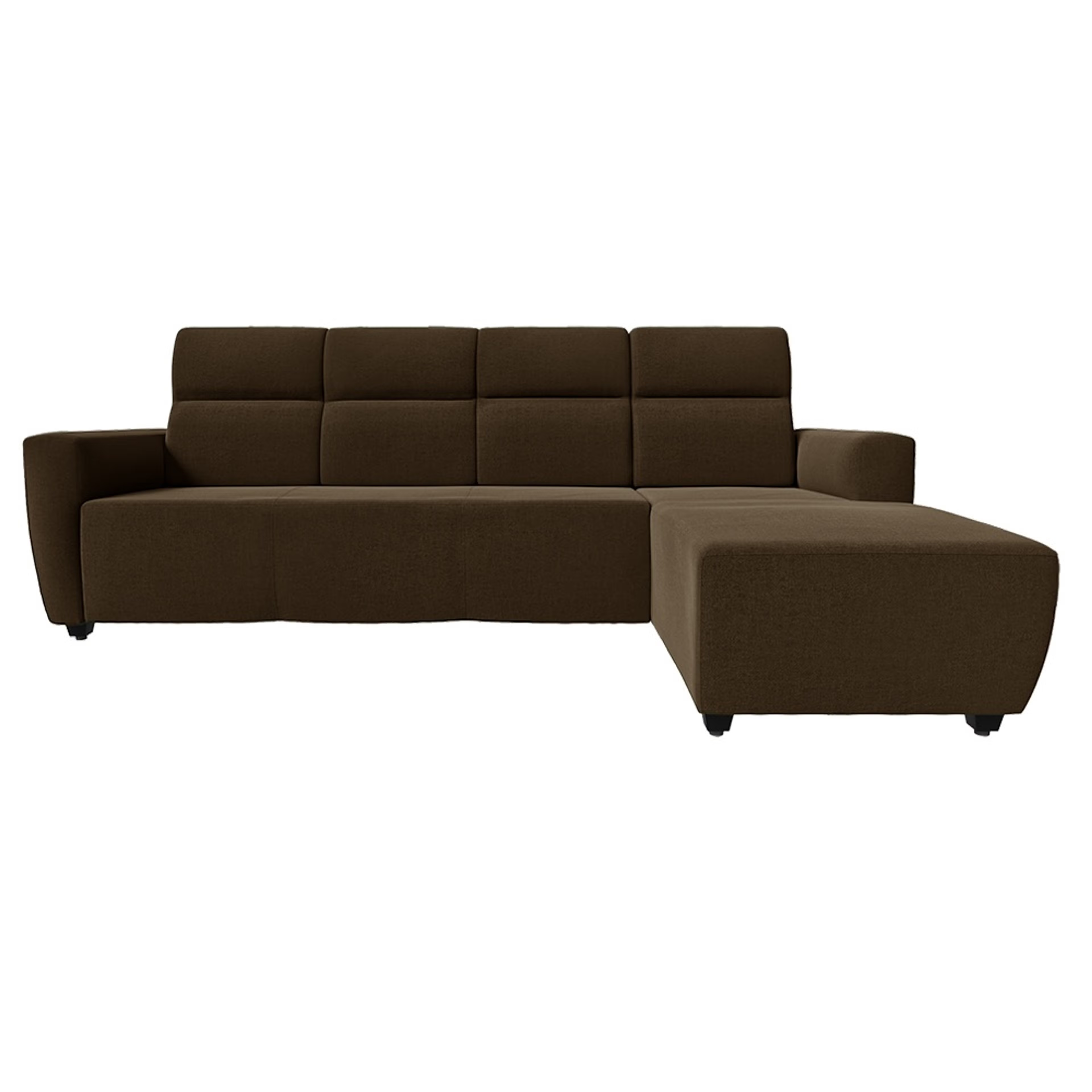 Wakefit Belize L Shape Sofa Set (3 Seater + Right Aligned Chaise) Sectional, Set (3 Seater + Right Aligned Chaise), Dark Earth