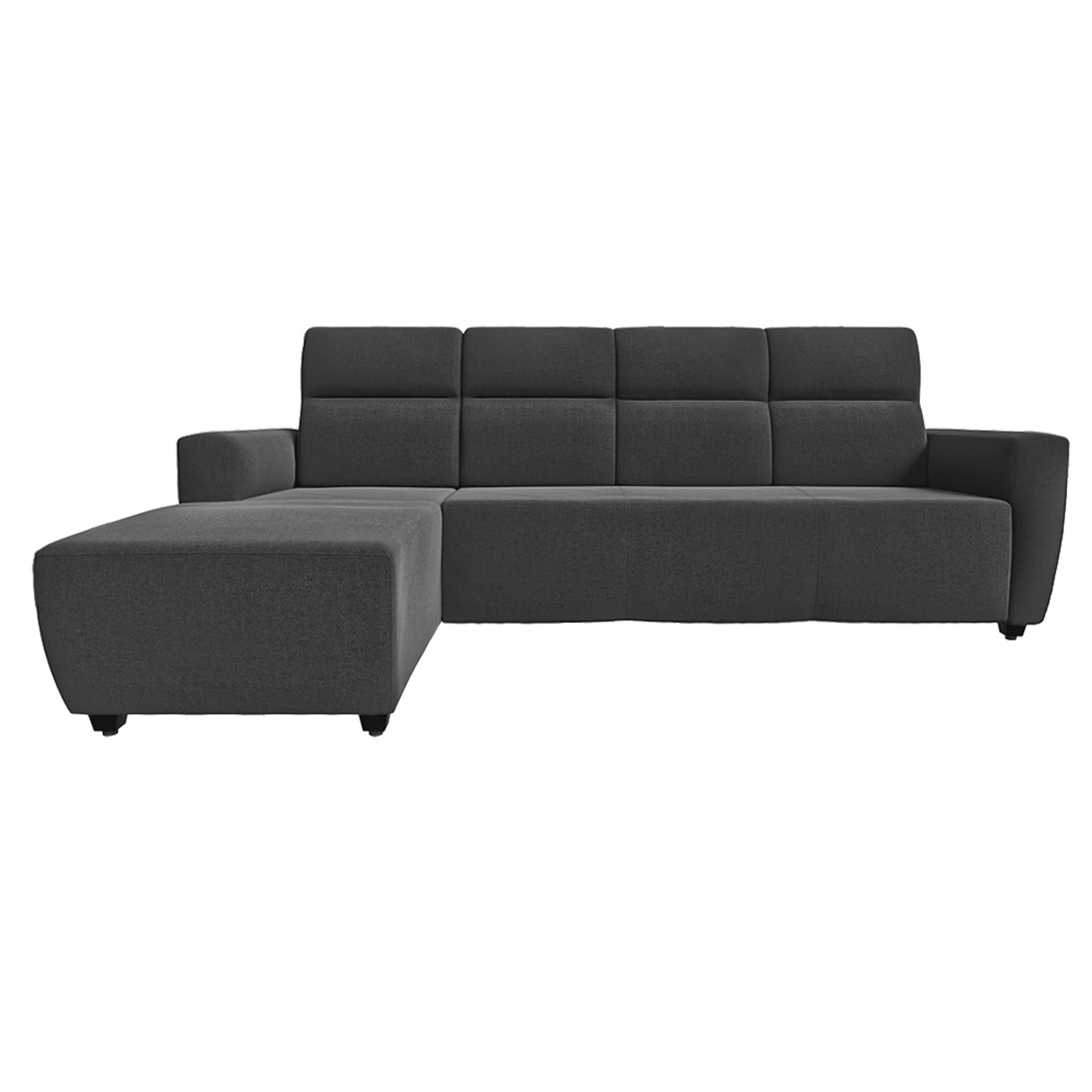 Home 39 Wakefit Belize L Shape Sofa Set (3 Seater + Left Aligned Chaise) Sectional, Set (3 Seater + Left Aligned Chaise), Smoke Grey