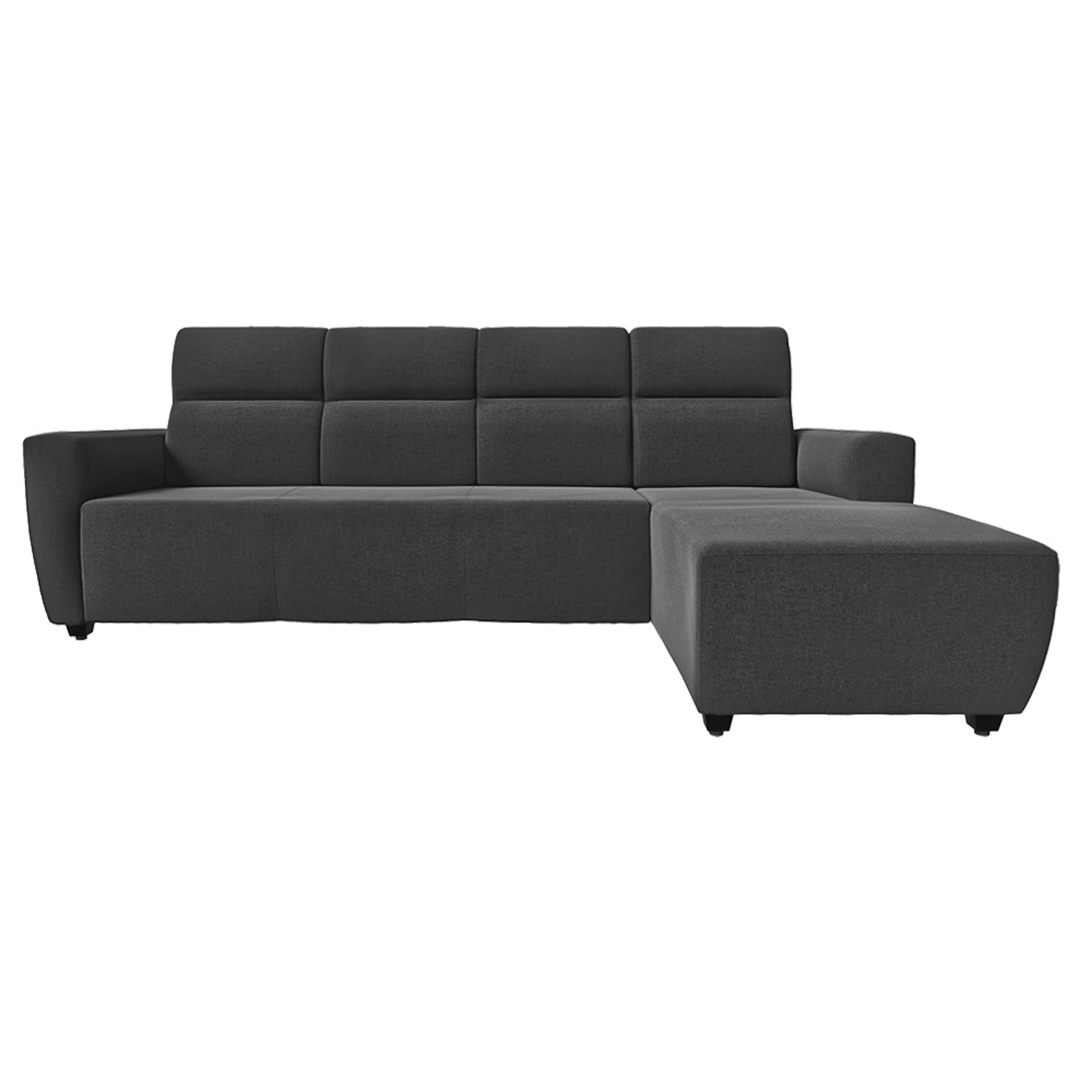 Wakefit Belize L Shape Sofa Set (3 Seater + Right Aligned Chaise) Sectional, Set (3 Seater + Right Aligned Chaise), Smoke Grey