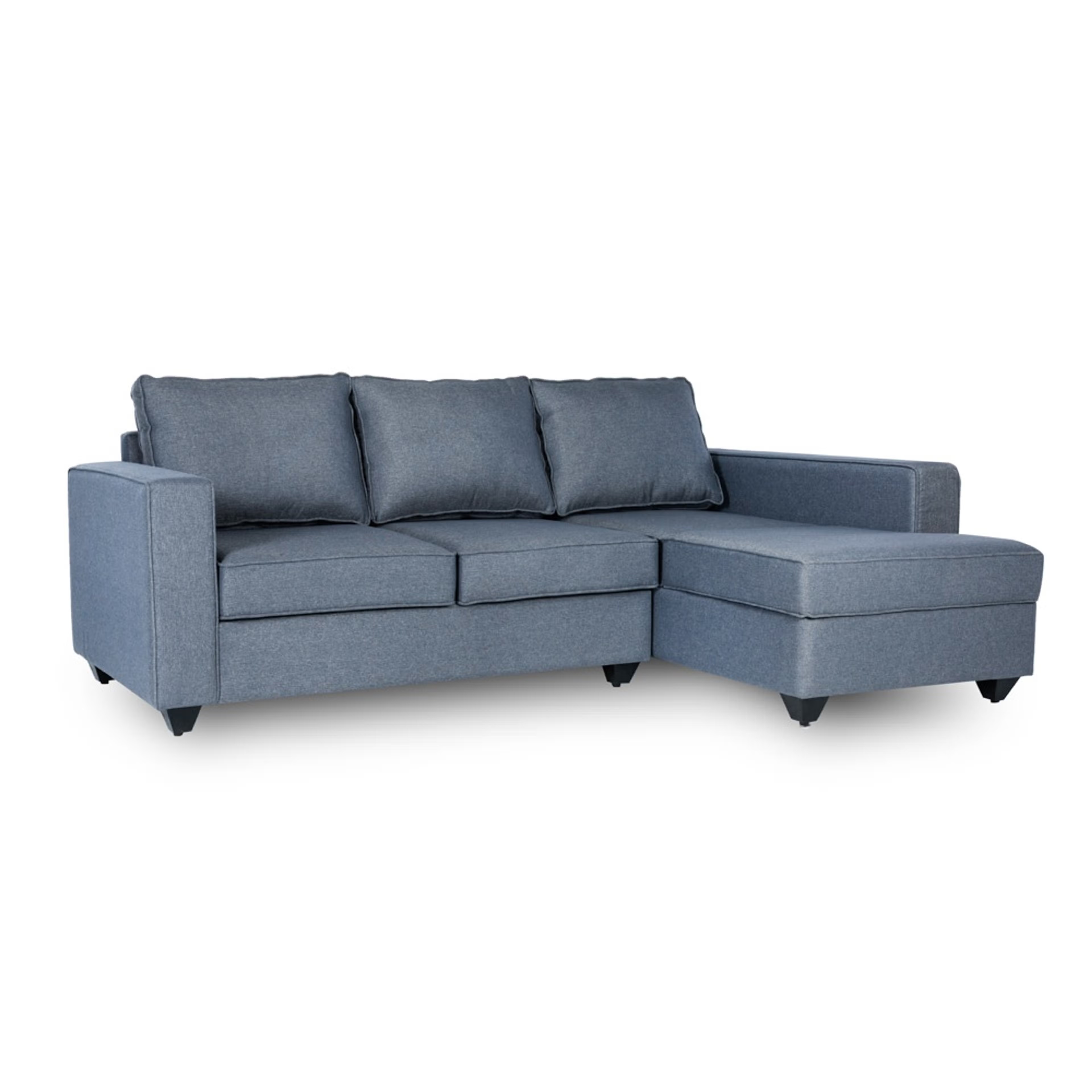 Wakefit Napper L Shape Sofa Set (2 Seater + Right Aligned Chaise) Sectional, Without Storage, 2 + Right Aligned Chaise, Omega Blue