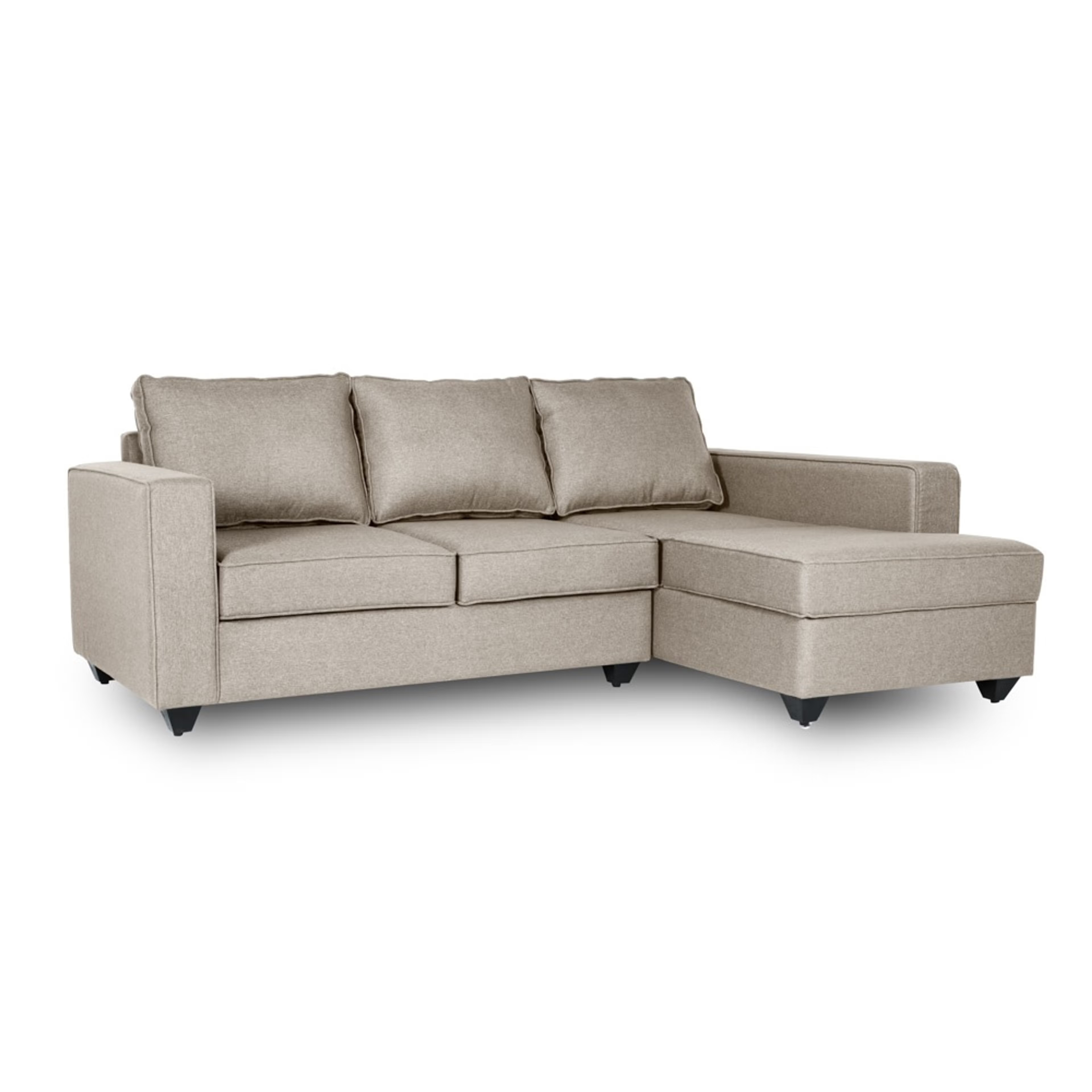 Wakefit Napper L Shape Sofa Set (2 Seater + Right Aligned Chaise) Sectional, Without Storage, 2 + Right Aligned Chaise, Omega Pearl