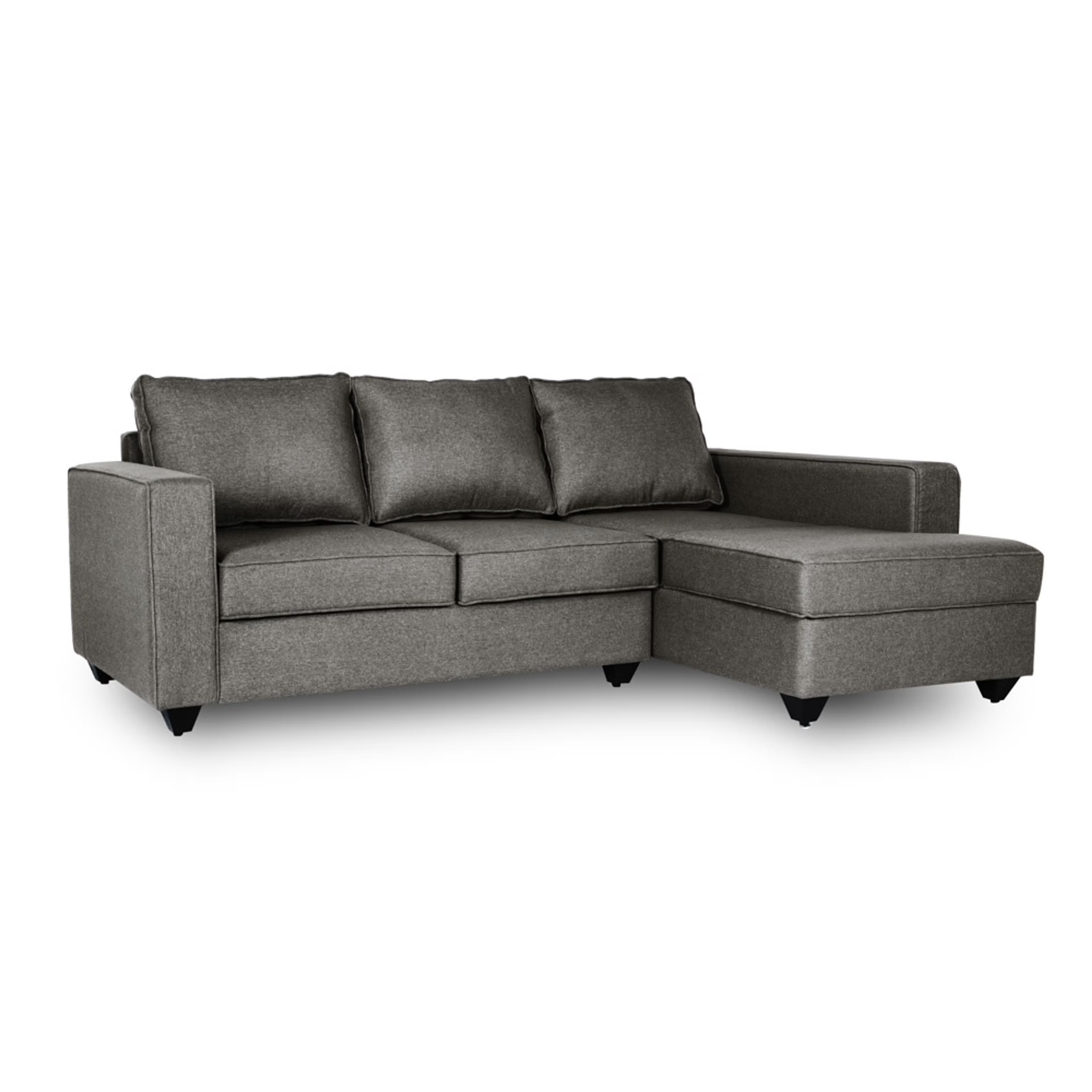 Home 34 Wakefit Napper L Shape Sofa Set (2 Seater + Right Aligned Chaise) Sectional, Without Storage, 2 + Right Aligned Chaise, Omega Grey