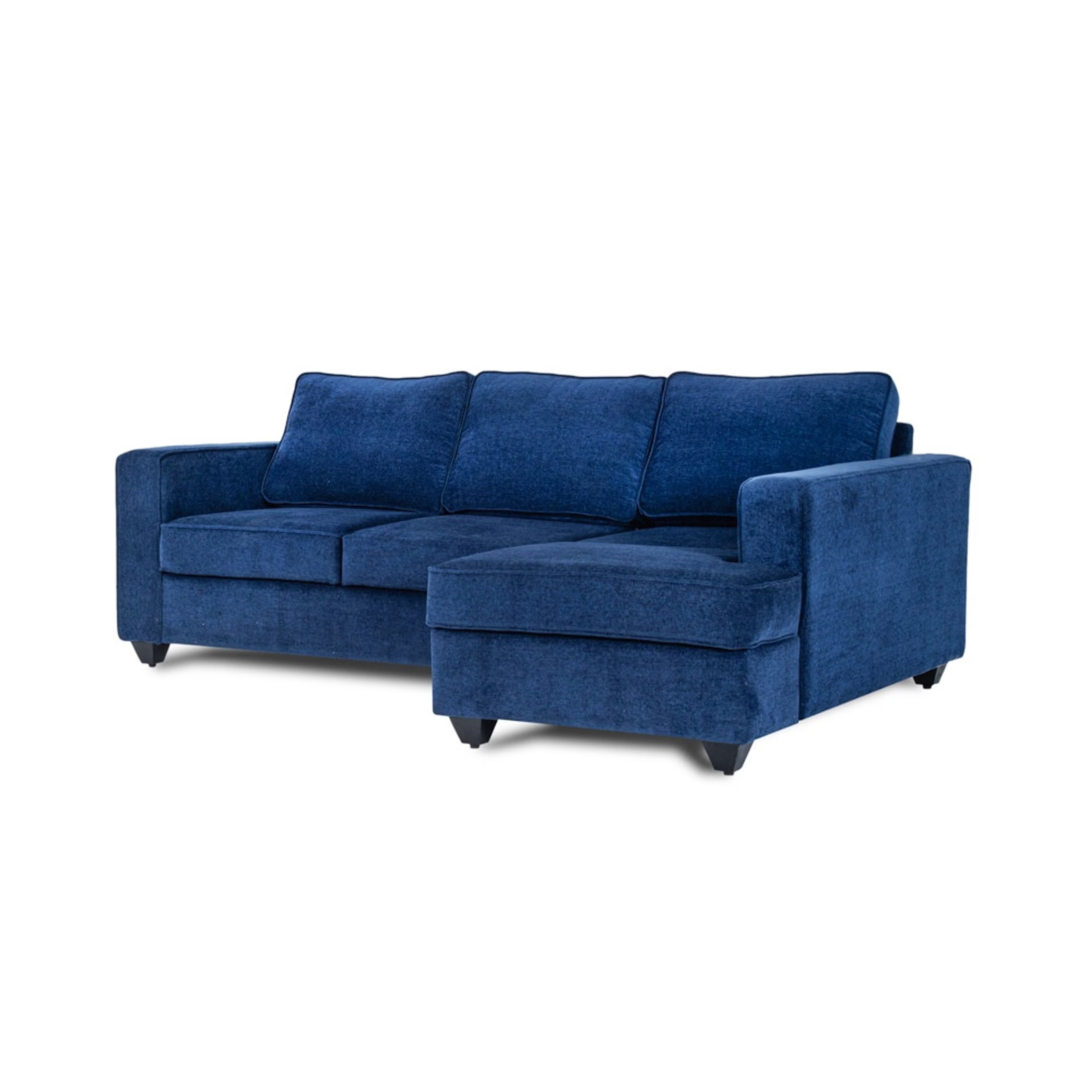 Wakefit Napper L Shape Sofa Set (2 Seater + Right Aligned Chaise) Sectional, Without Storage, 2 + Right Aligned Chaise, Cobalt Blue
