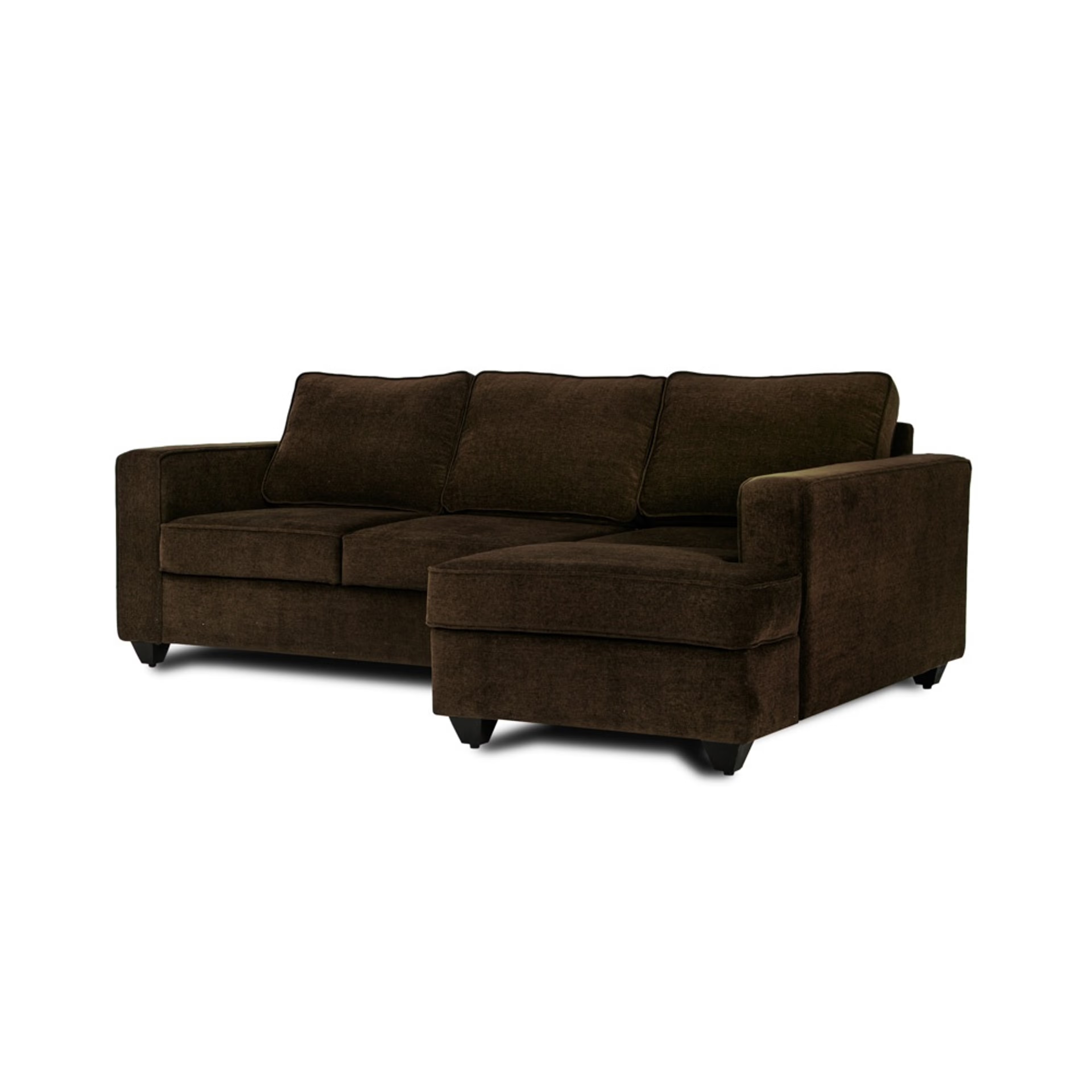 Wakefit Napper L Shape Sofa Set (2 Seater + Right Aligned Chaise) Sectional, Without Storage, 2 + Right Aligned Chaise, Dark Earth