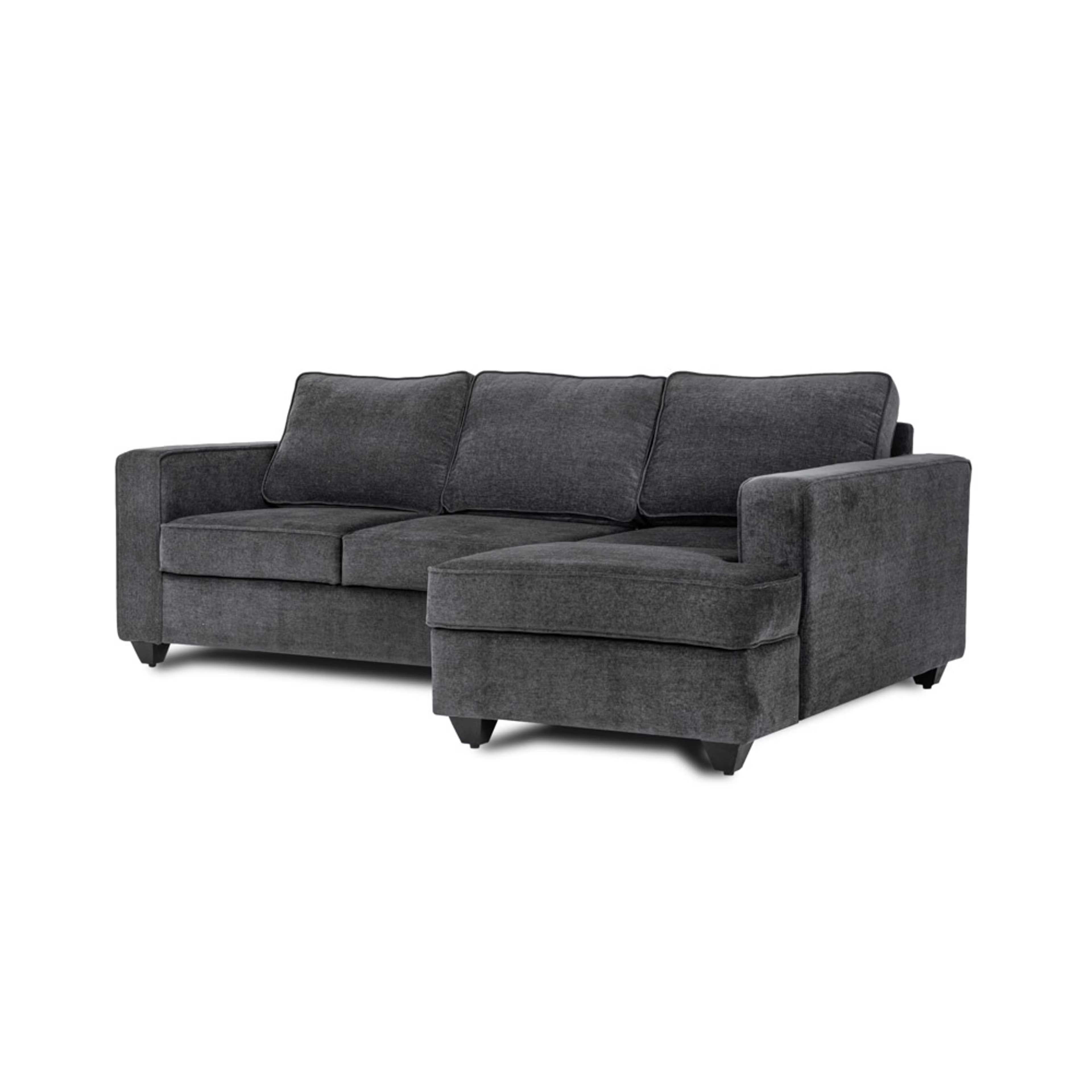 Wakefit Napper L Shape Sofa Set (2 Seater + Right Aligned Chaise) Sectional, Without Storage, 2 + Right Aligned Chaise, Smoke Grey