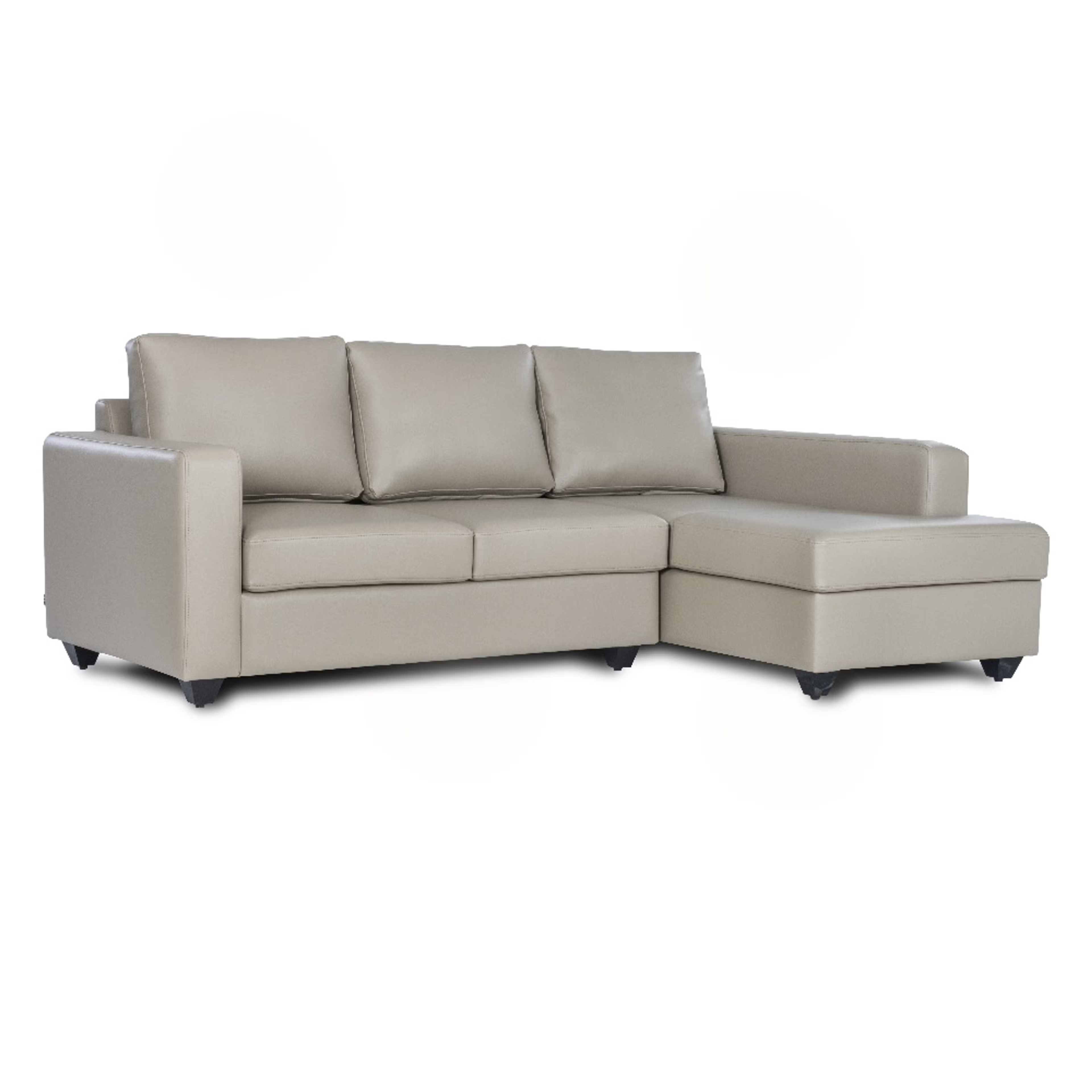 Wakefit Napper L Shape Sofa Set (2 Seater + Right Aligned Chaise) Sectional, Without Storage, 2 + Right Aligned Chaise, Cappuccino