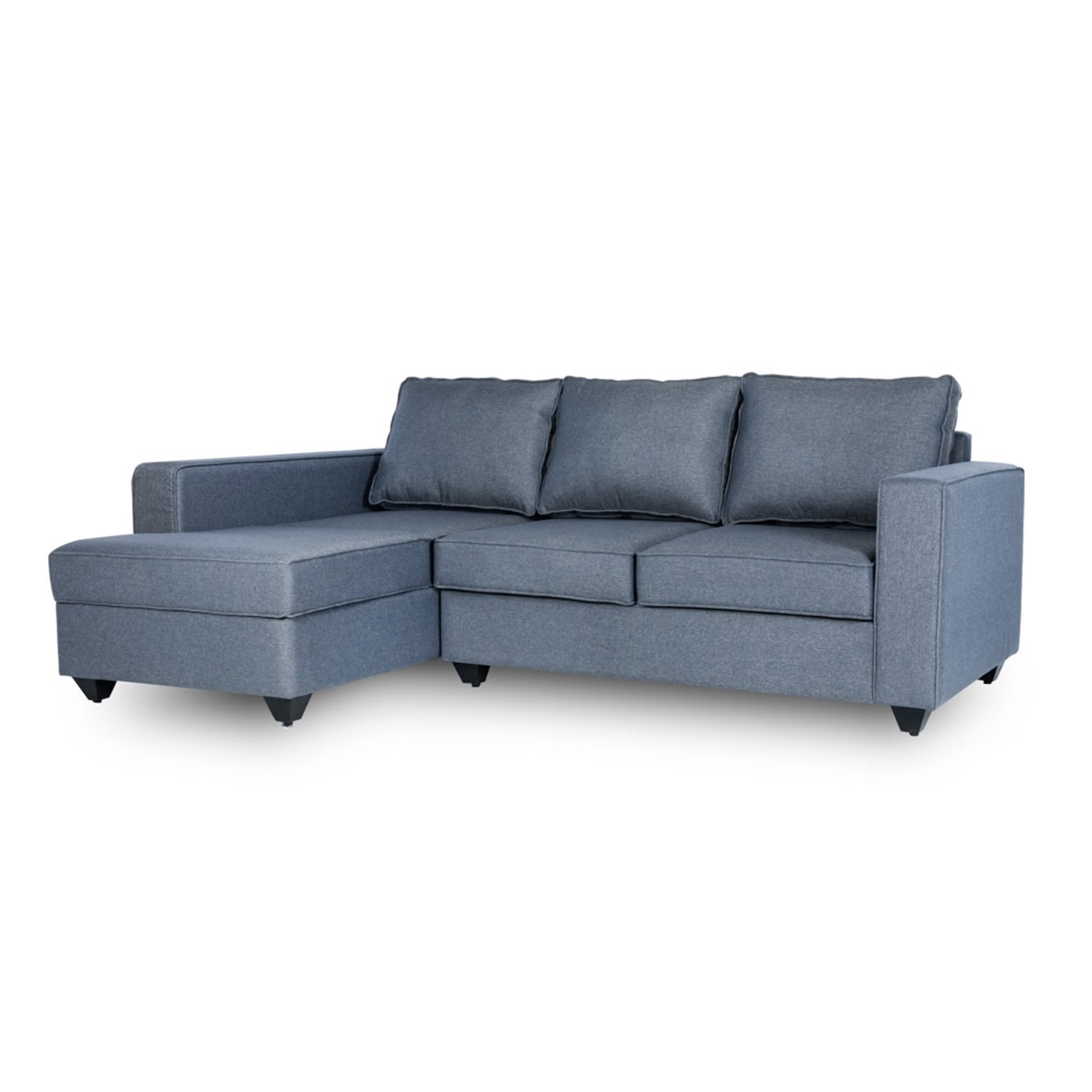 Wakefit Napper L Shape Sofa Set (2 Seater + Left Aligned Chaise) Sectional, Without Storage, 2 + Left Aligned Chaise, Omega Blue