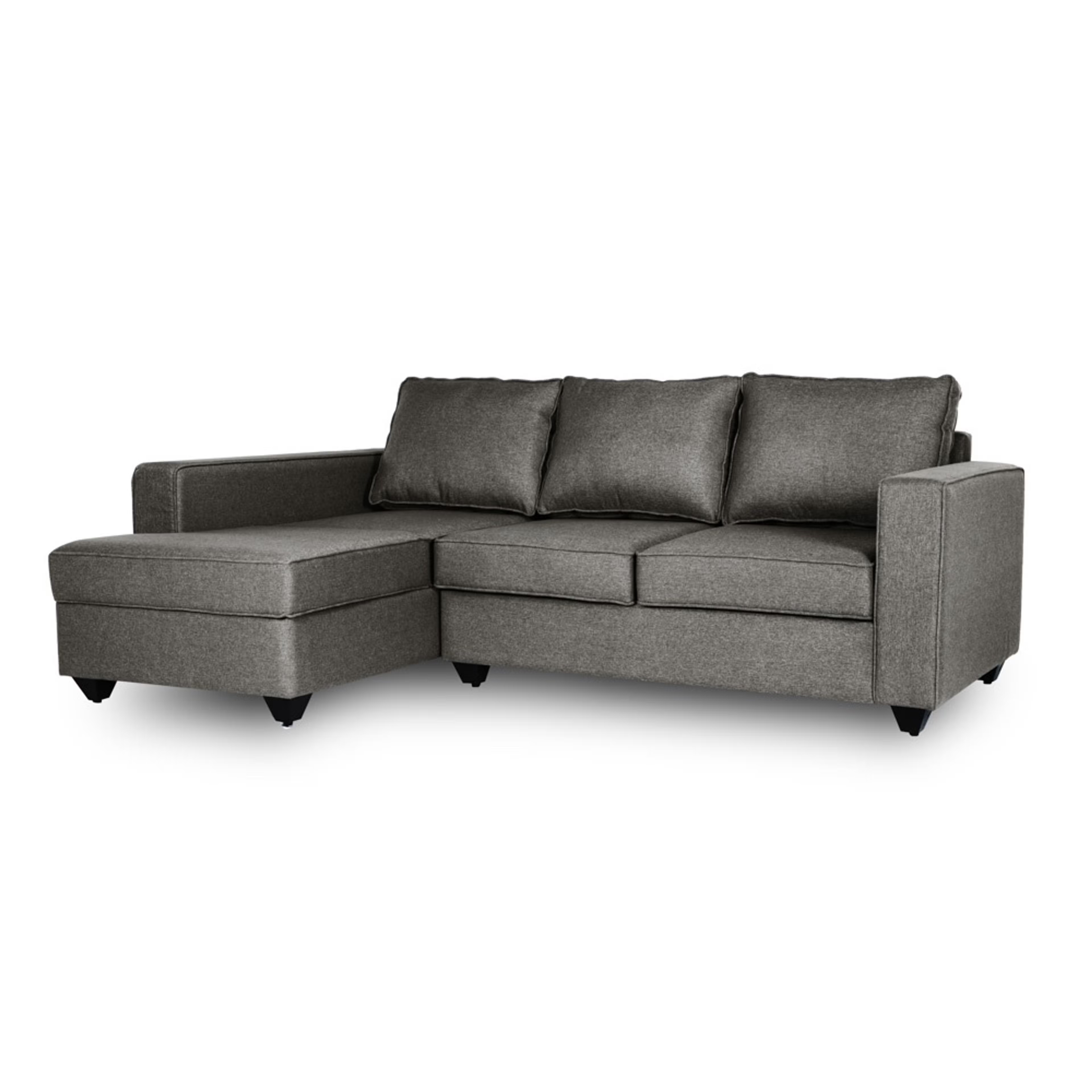 Wakefit Napper L Shape Sofa Set (2 Seater + Left Aligned Chaise) Sectional, Without Storage, 2 + Left Aligned Chaise, Omega Grey