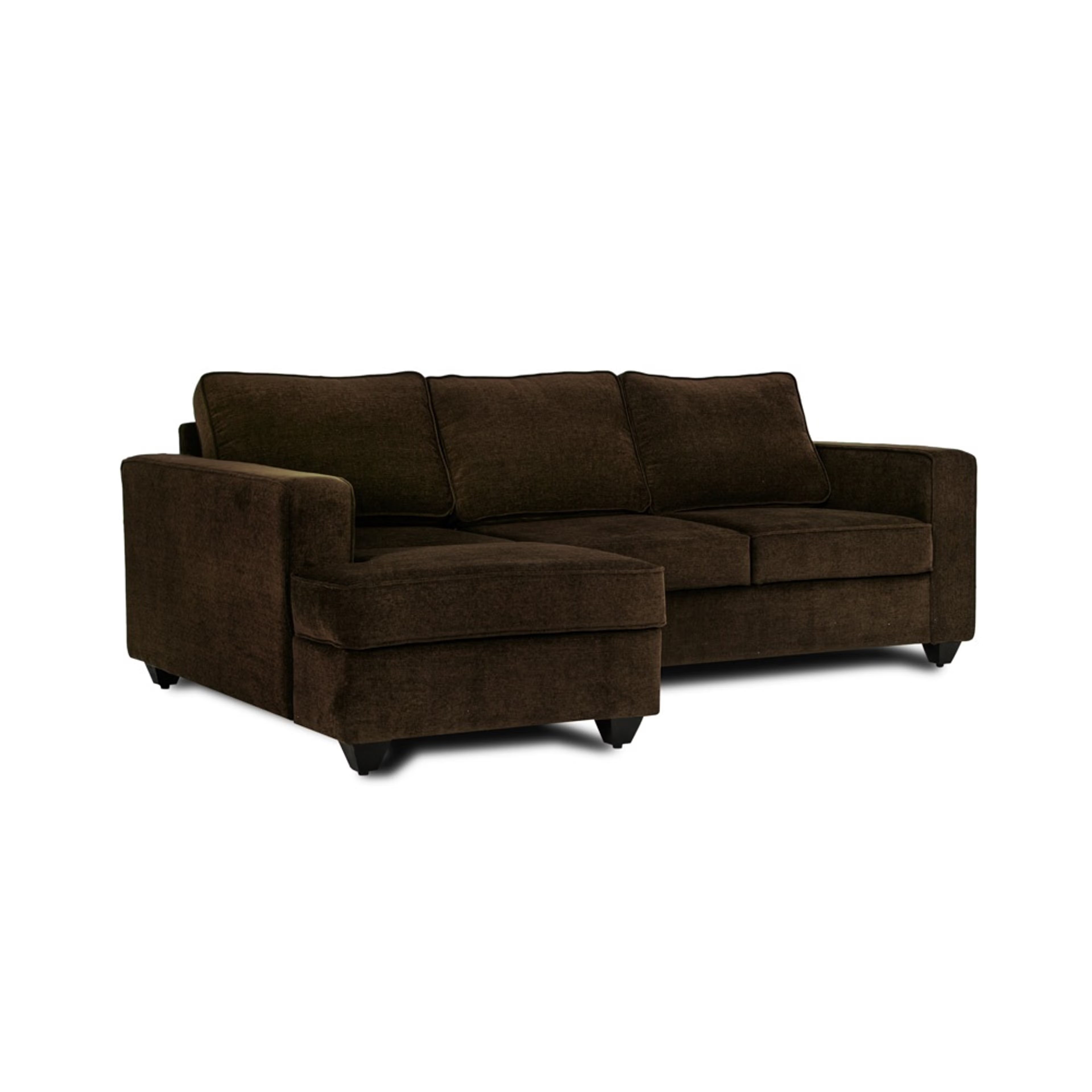 Wakefit Napper L Shape Sofa Set (2 Seater + Left Aligned Chaise) Sectional, Without Storage, 2 + Left Aligned Chaise, Dark Earth