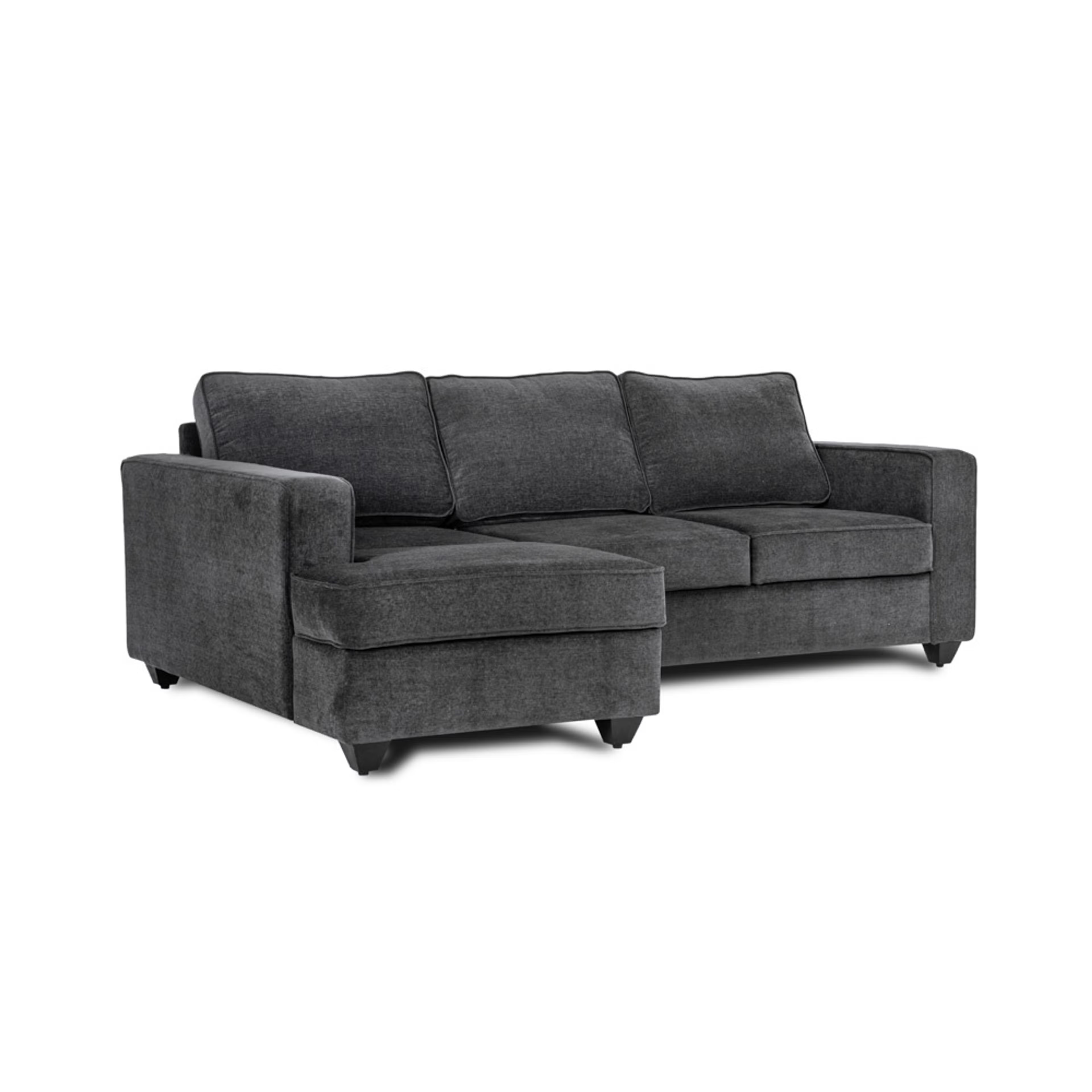 Wakefit Napper L Shape Sofa Set (2 Seater + Left Aligned Chaise) Sectional, Without Storage, 2 + Left Aligned Chaise, Smoke Grey
