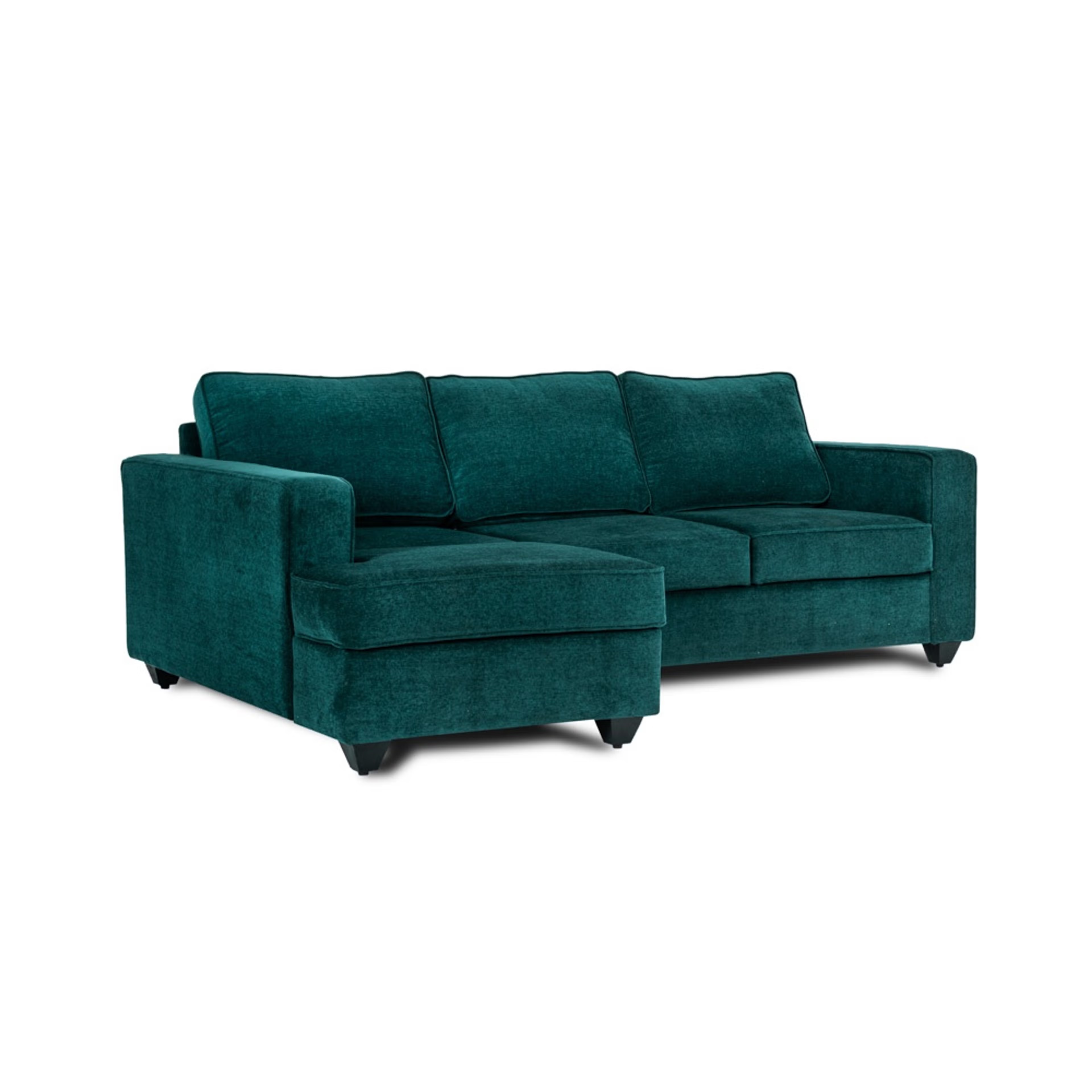 Wakefit Napper L Shape Sofa Set (2 Seater + Left Aligned Chaise) Sectional, Without Storage, 2 + Left Aligned Chaise, Malibu Green