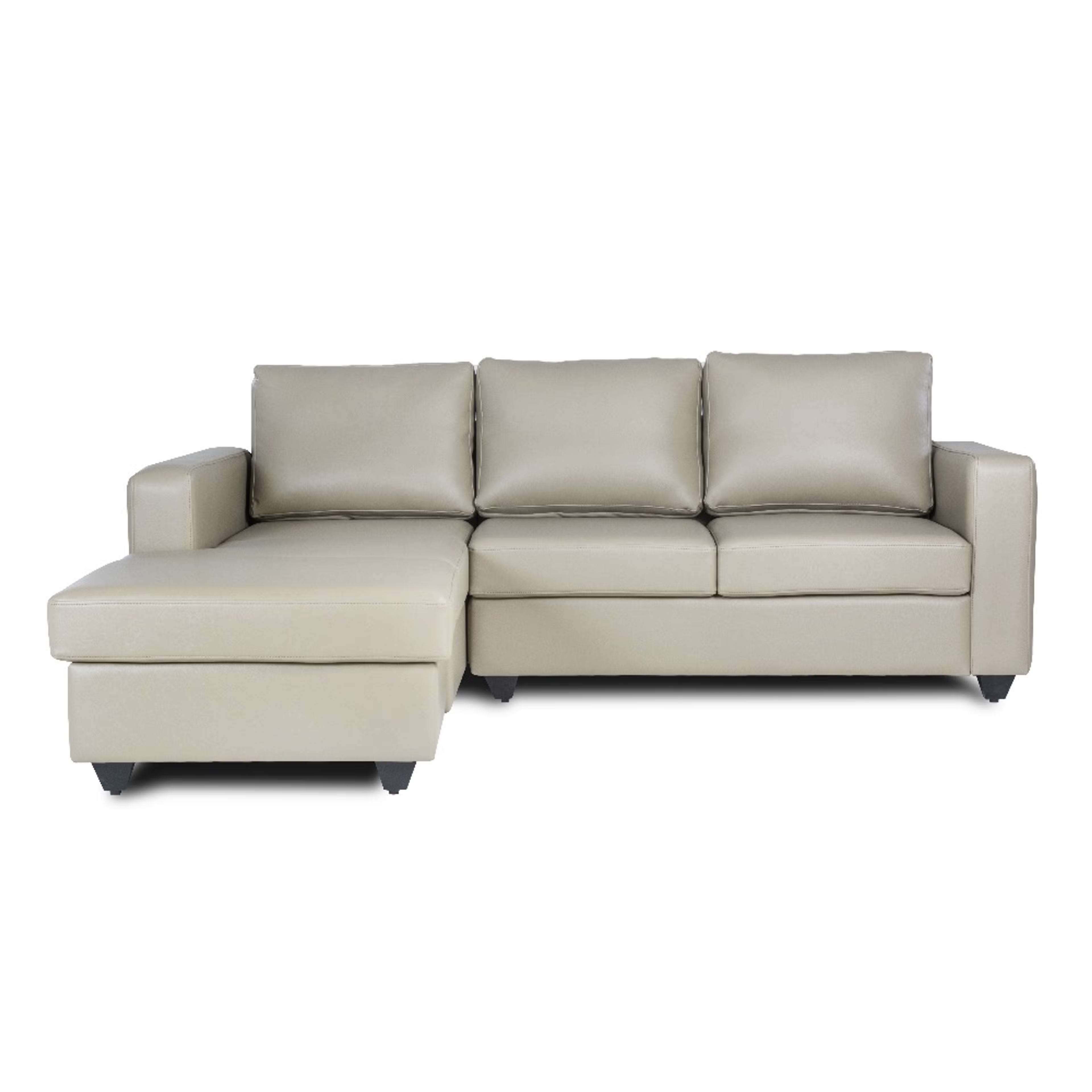 Wakefit Napper L Shape Sofa Set (2 Seater + Left Aligned Chaise) Sectional, Without Storage, 2 + Left Aligned Chaise, Cappuccino