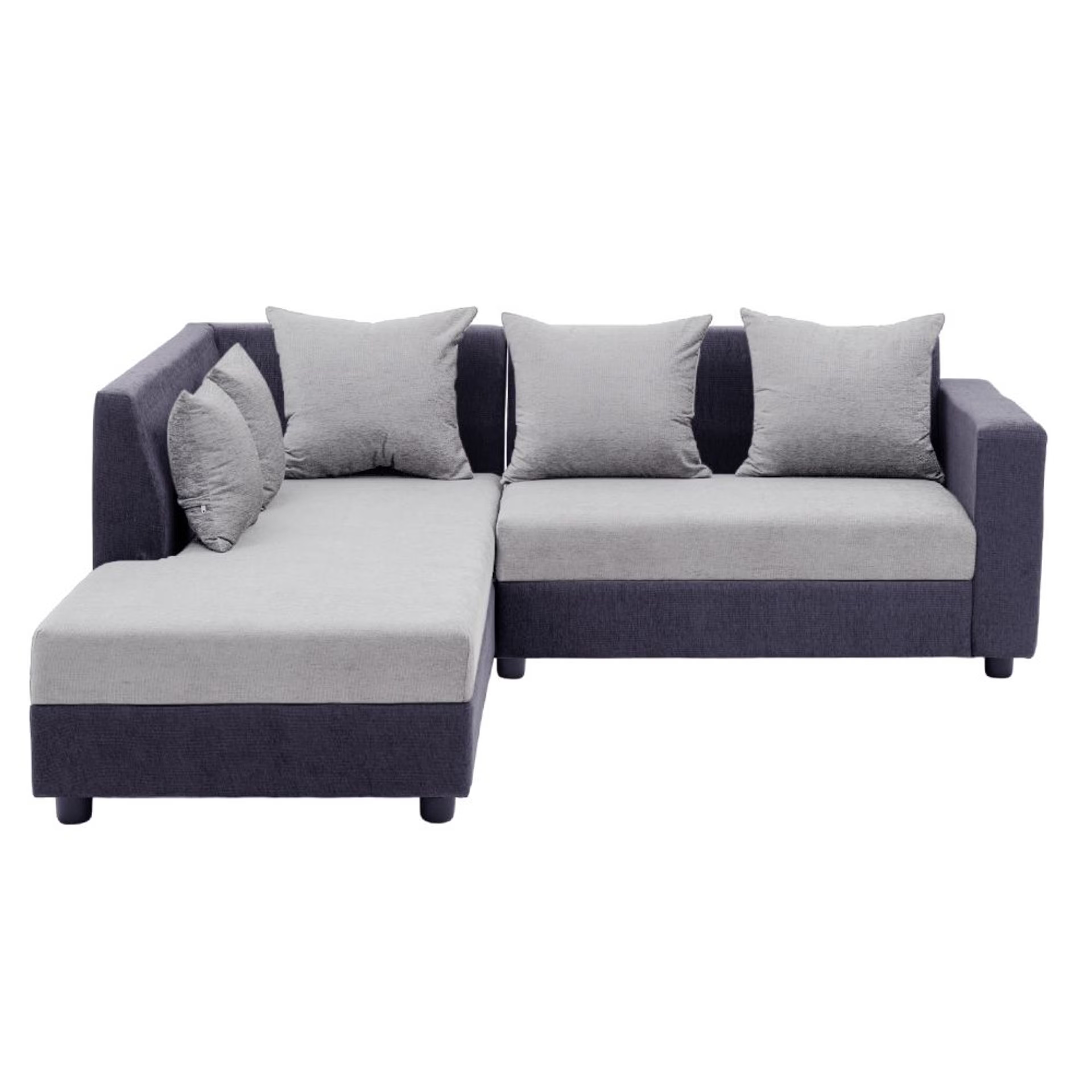 Home 27 Wakefit Skiver L Shape 5 Seater Sofa Set (2 Seater + Left Aligned Chaise) Sectional, Set (2 Seater + Left Aligned Chaise), Purple Grey & Cloud Grey