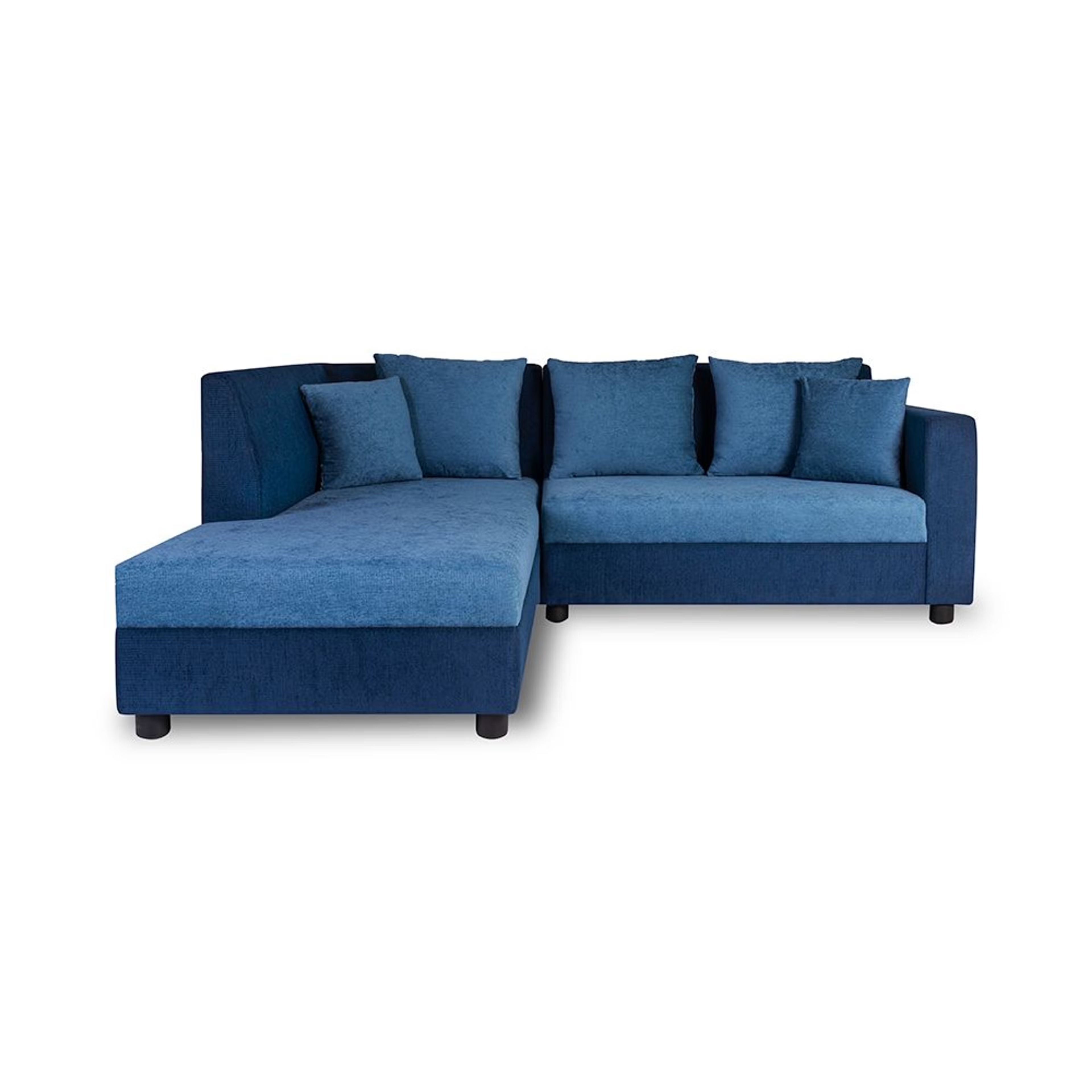 Home 29 Wakefit Skiver L Shape 5 Seater Sofa Set (2 Seater + Left Aligned Chaise) Sectional, Set (2 Seater + Left Aligned Chaise), Dark blue & Midnight Blue