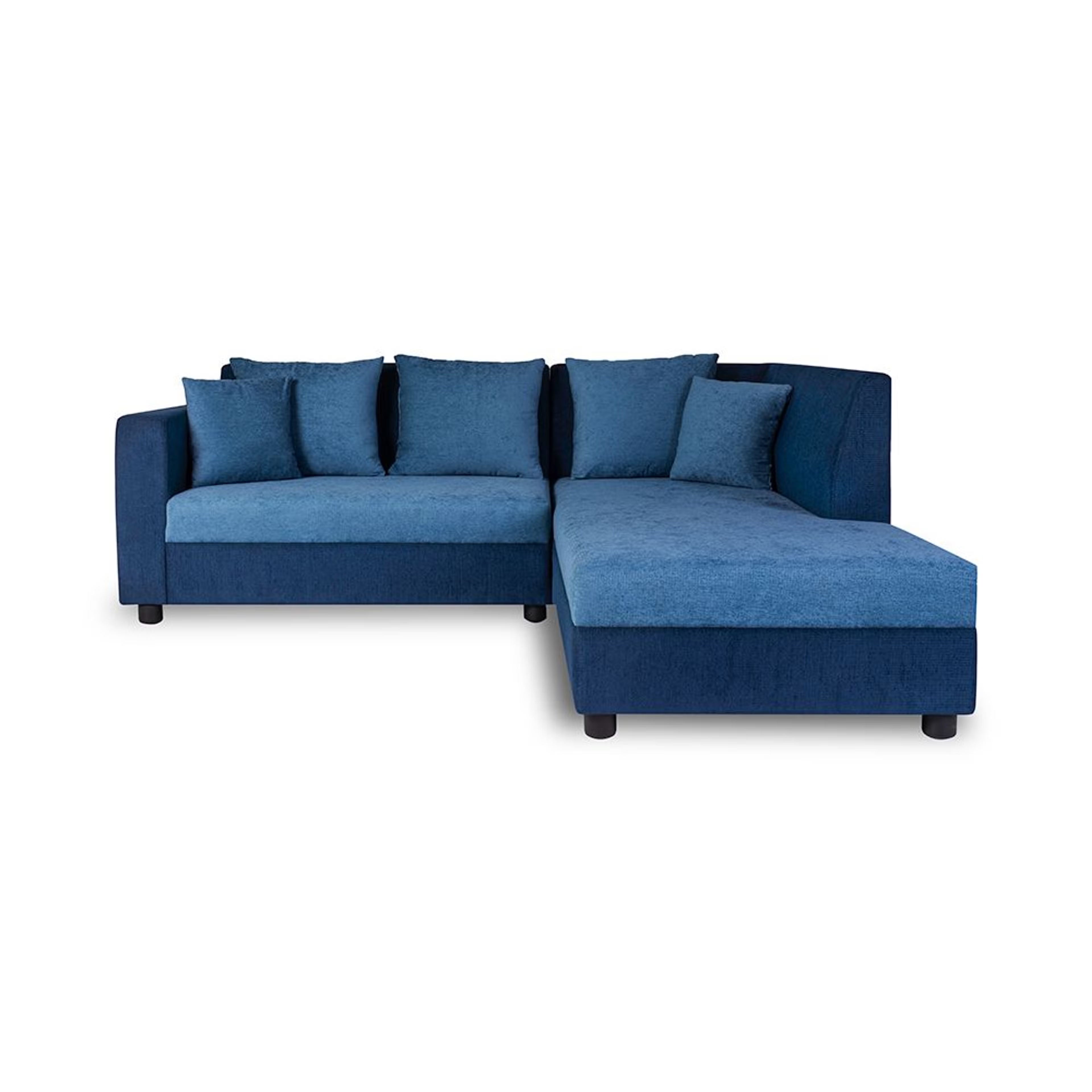 Wakefit Skiver L Shape 5 Seater Sofa Set (2 Seater + Right Aligned Chaise) Sectional, Set (2 Seater + Right Aligned Chaise), Dark blue & Midnight Blue