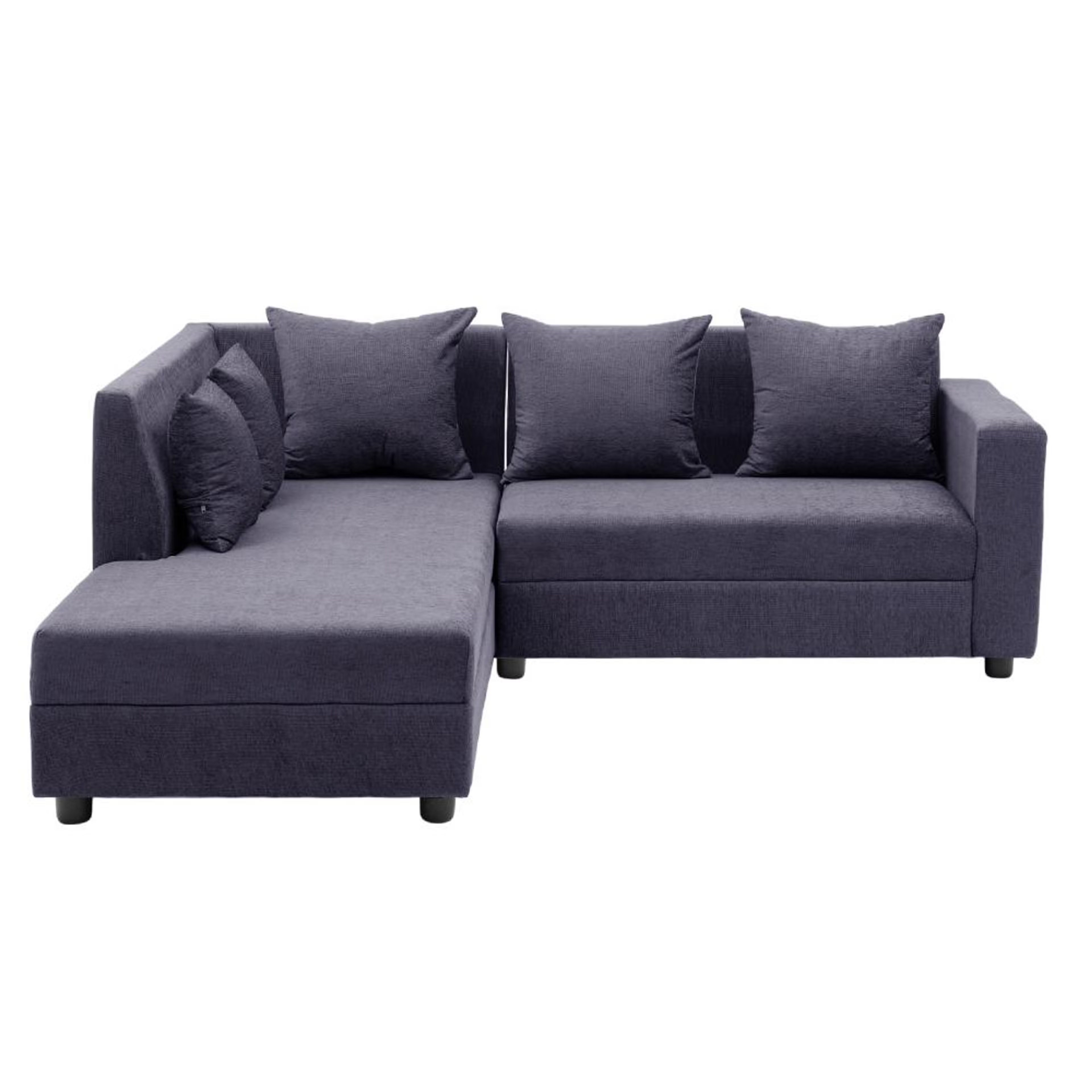 Wakefit Skiver L Shape 5 Seater Sofa Set (2 Seater + Left Aligned Chaise) Sectional, Set (2 Seater + Left Aligned Chaise), Purple Grey