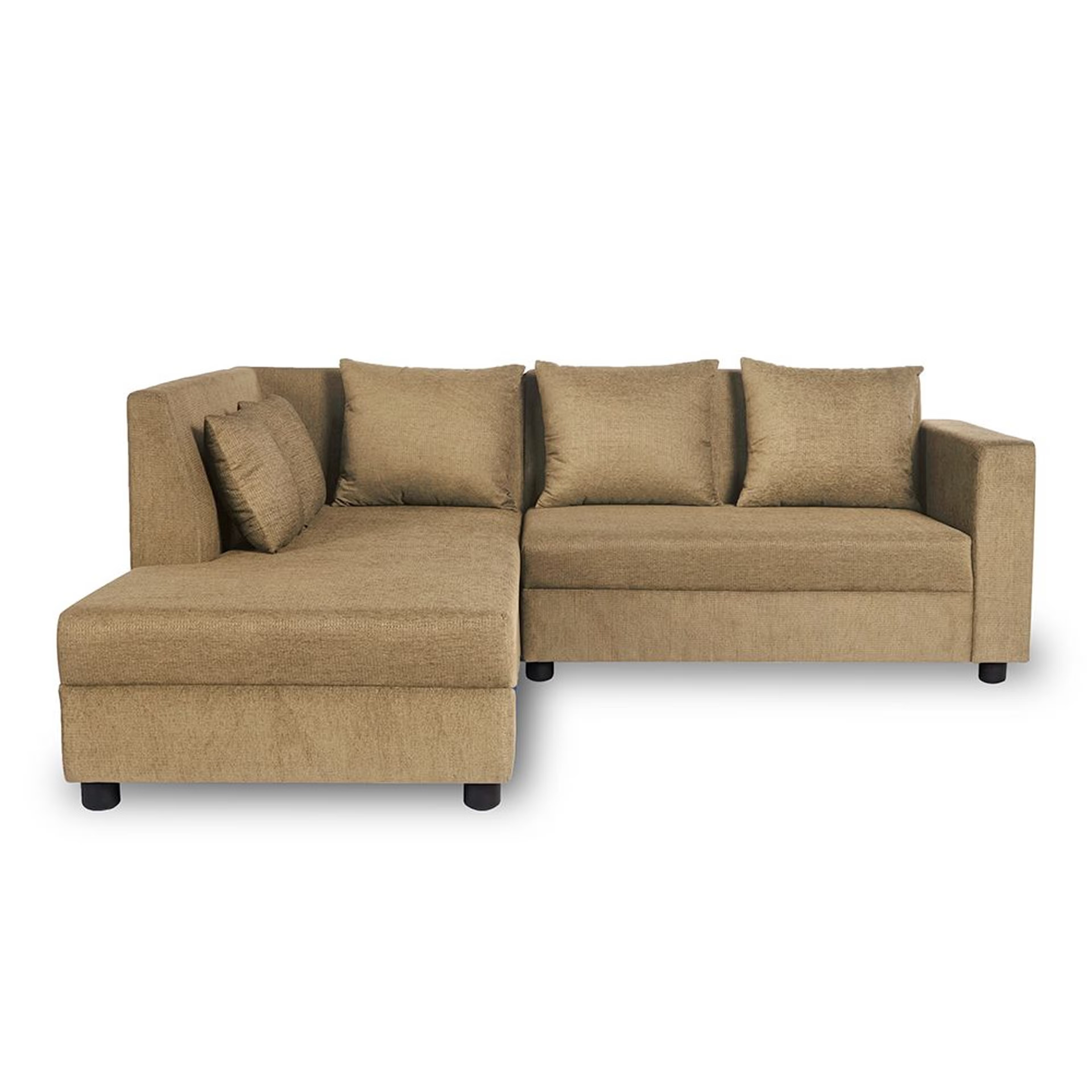 Wakefit Skiver L Shape 5 Seater Sofa Set (2 Seater + Left Aligned Chaise) Sectional, Set (2 Seater + Left Aligned Chaise), Amphora Brown