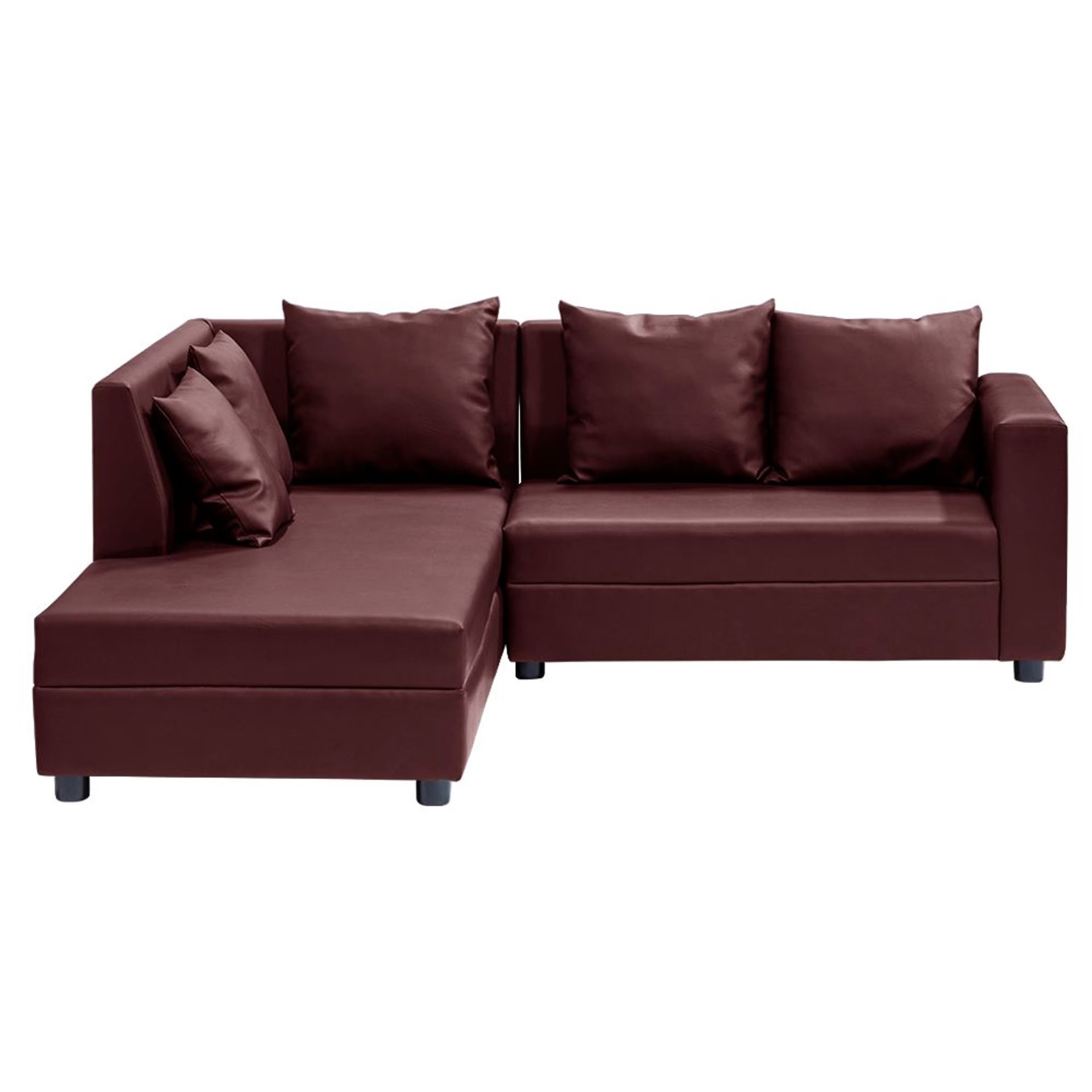 Wakefit Skiver L Shape Sofa Set (2 Seater + Left Aligned Chaise) Sectional, Set (2 Seater + Left Aligned Chaise), Sangria