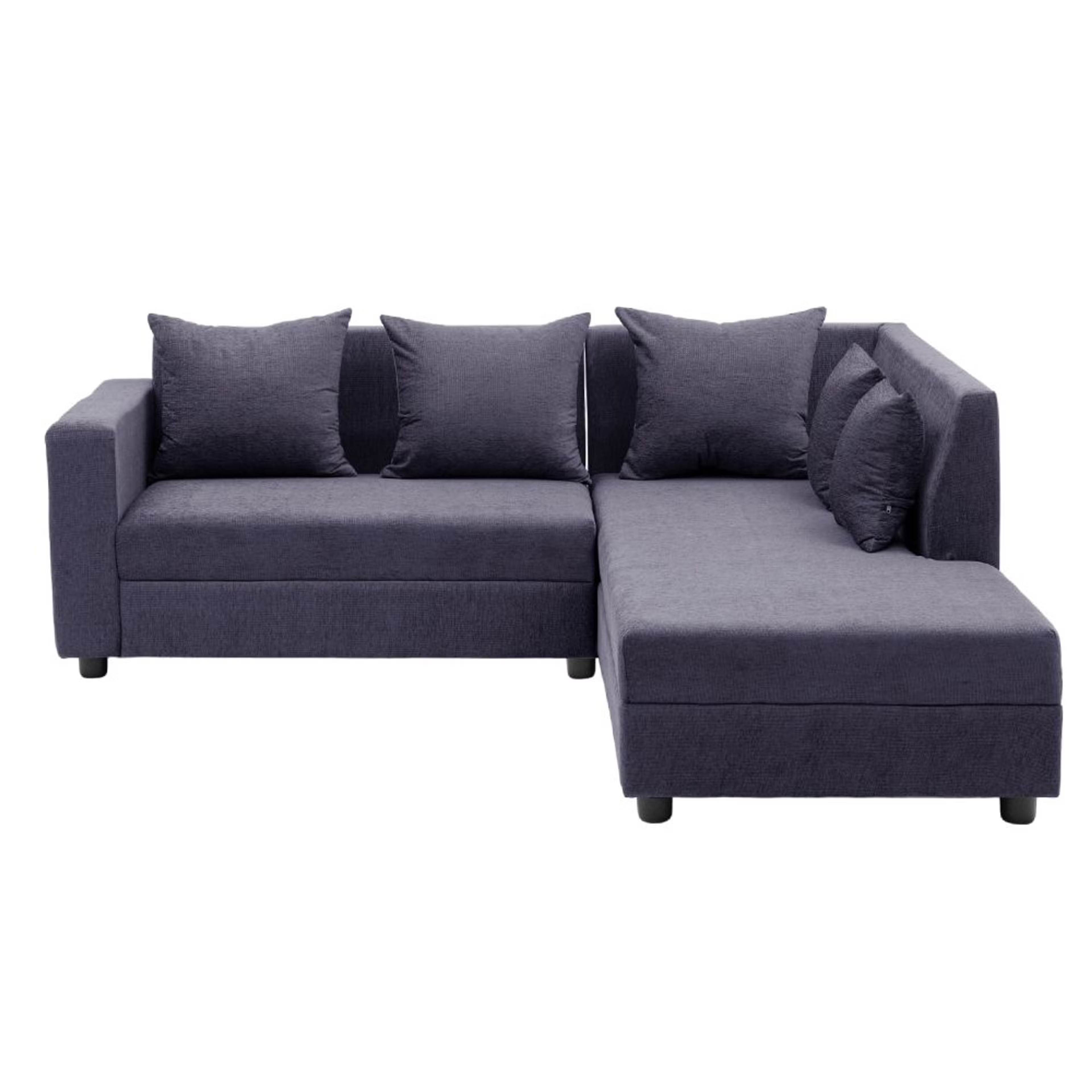 Home 25 Wakefit Skiver L Shape 5 Seater Sofa Set (2 Seater + Right Aligned Chaise) Sectional, Set (2 Seater + Right Aligned Chaise), Purple Grey