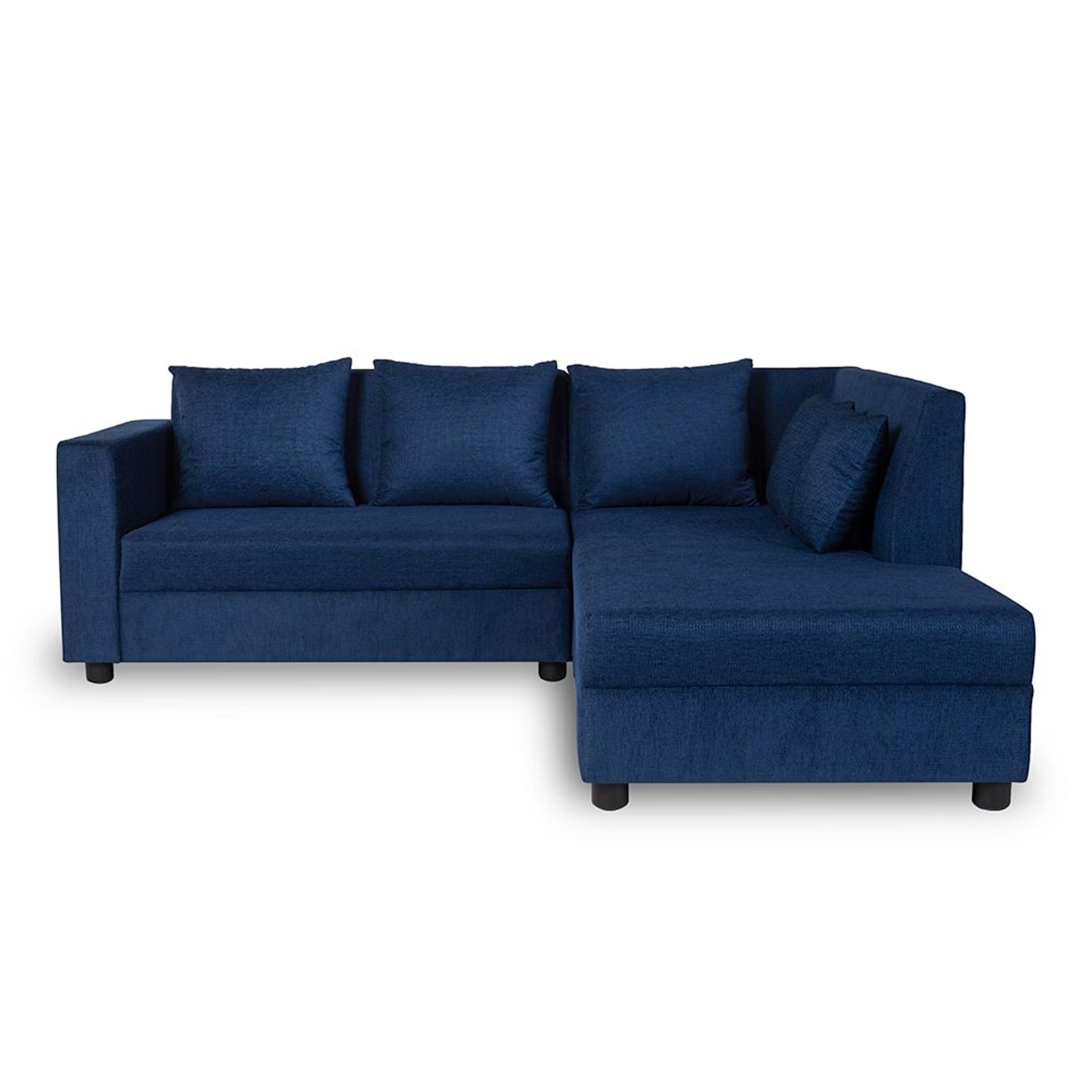 Wakefit Skiver L Shape 5 Seater Sofa Set (2 Seater + Right Aligned Chaise) Sectional, Set (2 Seater + Right Aligned Chaise), Dark Blue
