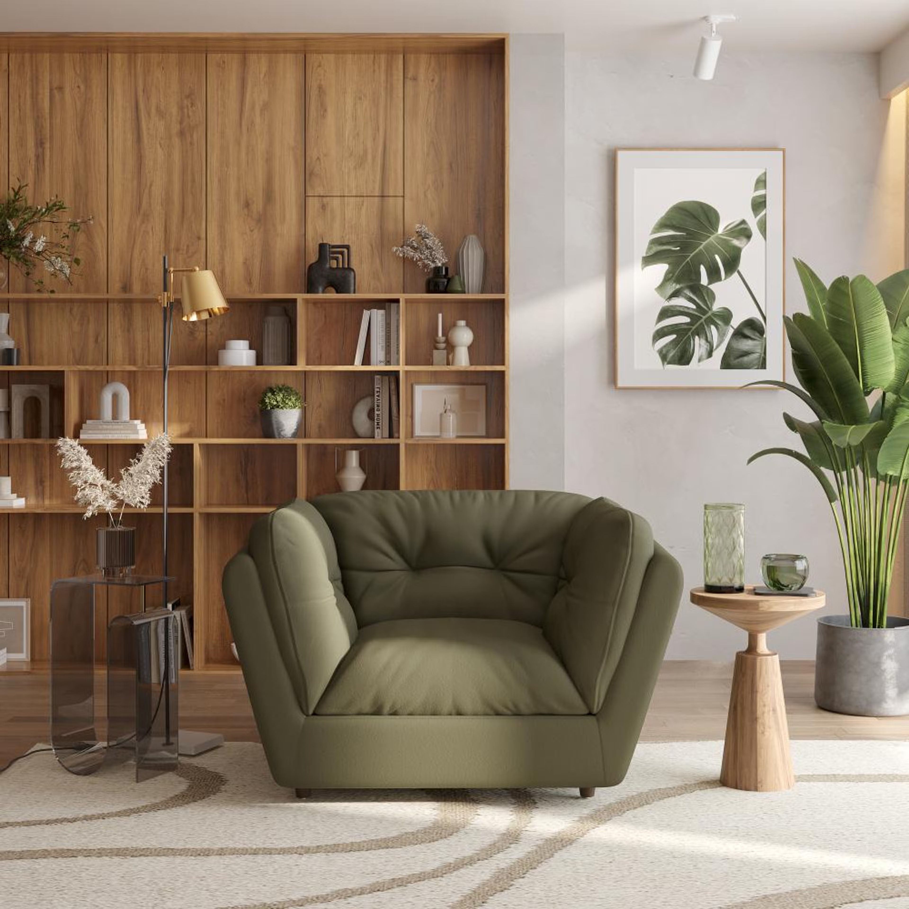 Wakefit Osuna Sofa - One Seater Regular, Single Seater, Green