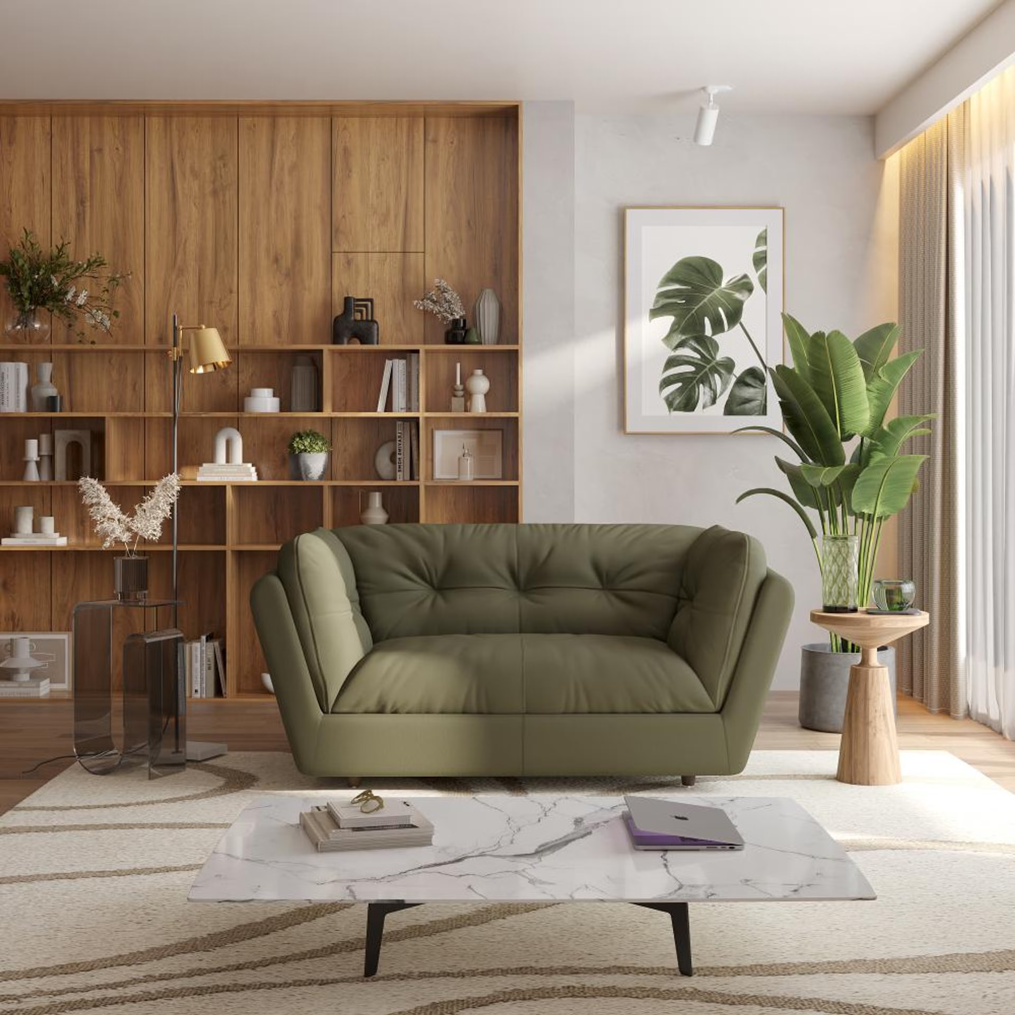 Home 25 Wakefit Osuna Sofa - Two Seater Regular, Two Seater, Green