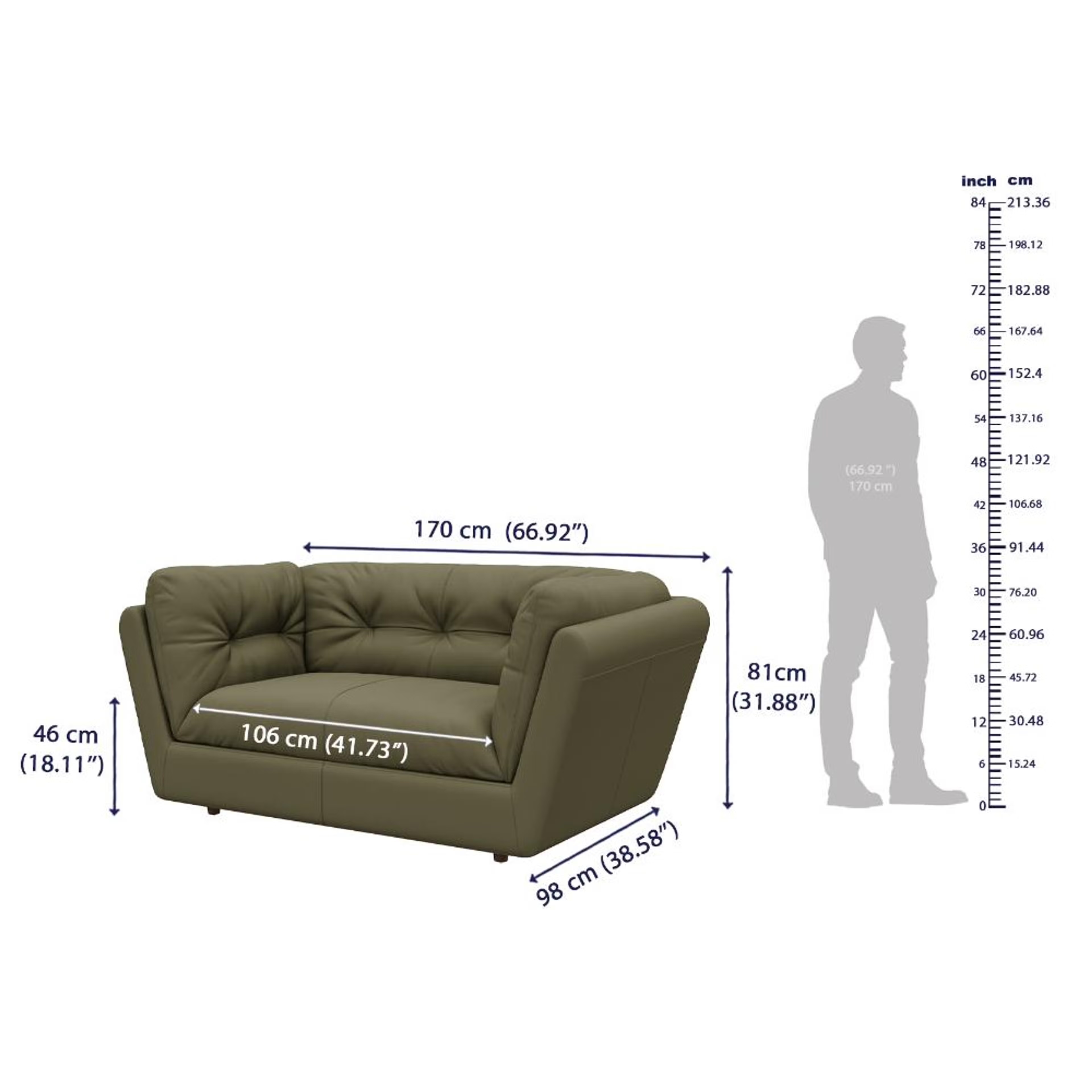 Wakefit Osuna Sofa - Two Seater Regular, Two Seater, Green 7 Wakefit Osuna Sofa - Two Seater Regular, Two Seater, Green
