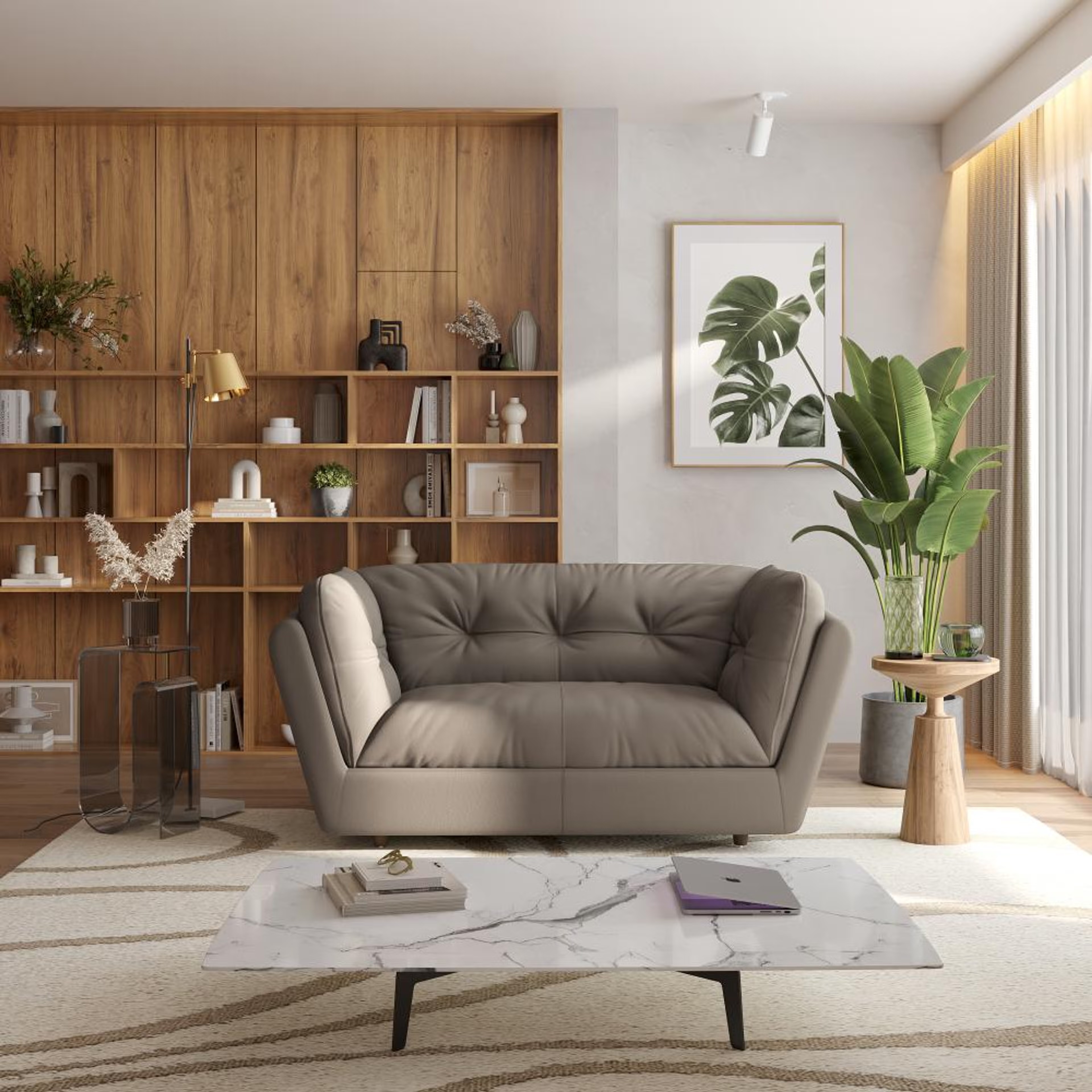 Wakefit Osuna Sofa - Two Seater Regular, Two Seater, Grey