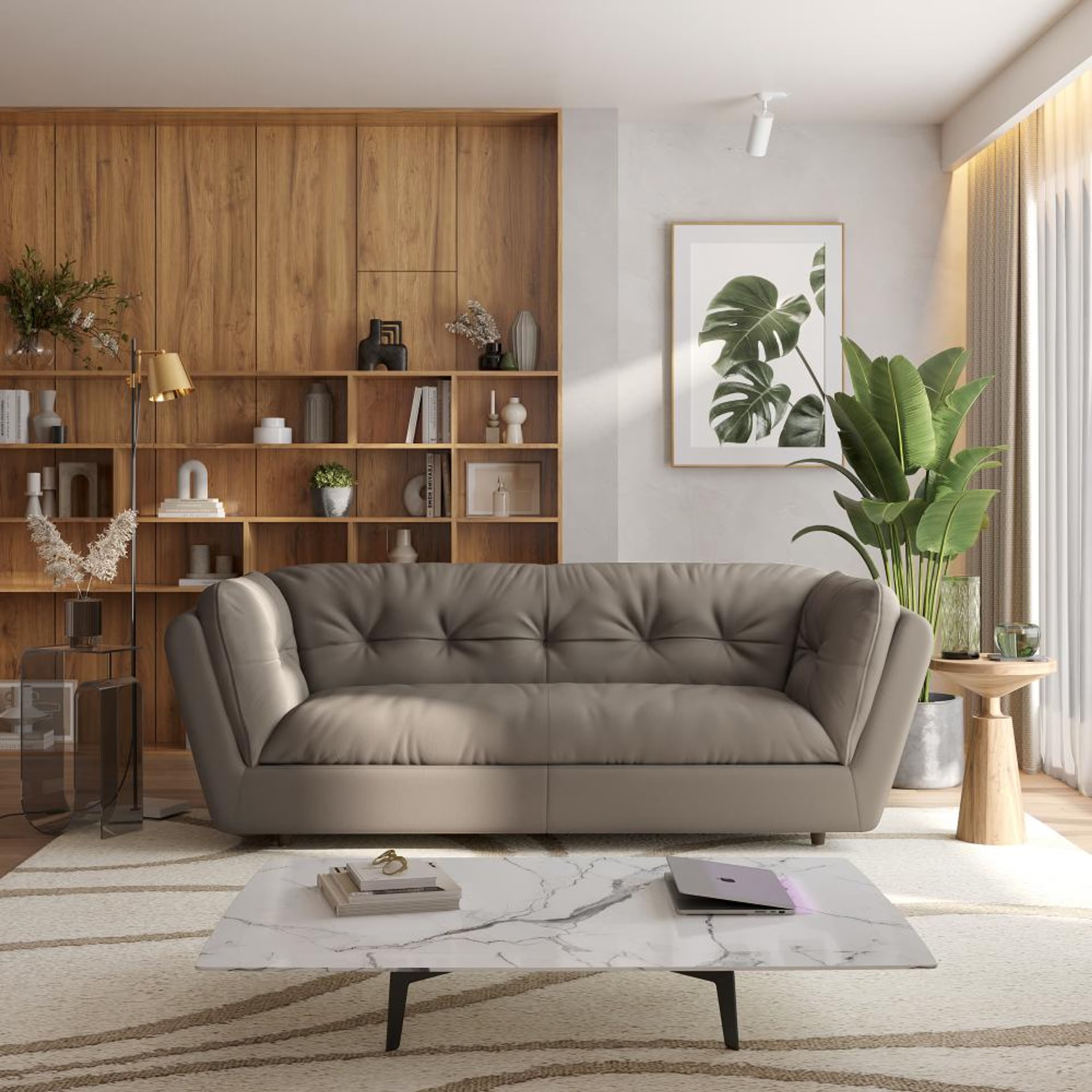 Home 27 Wakefit Osuna Sofa - Three Seater Regular, Three Seater, Grey
