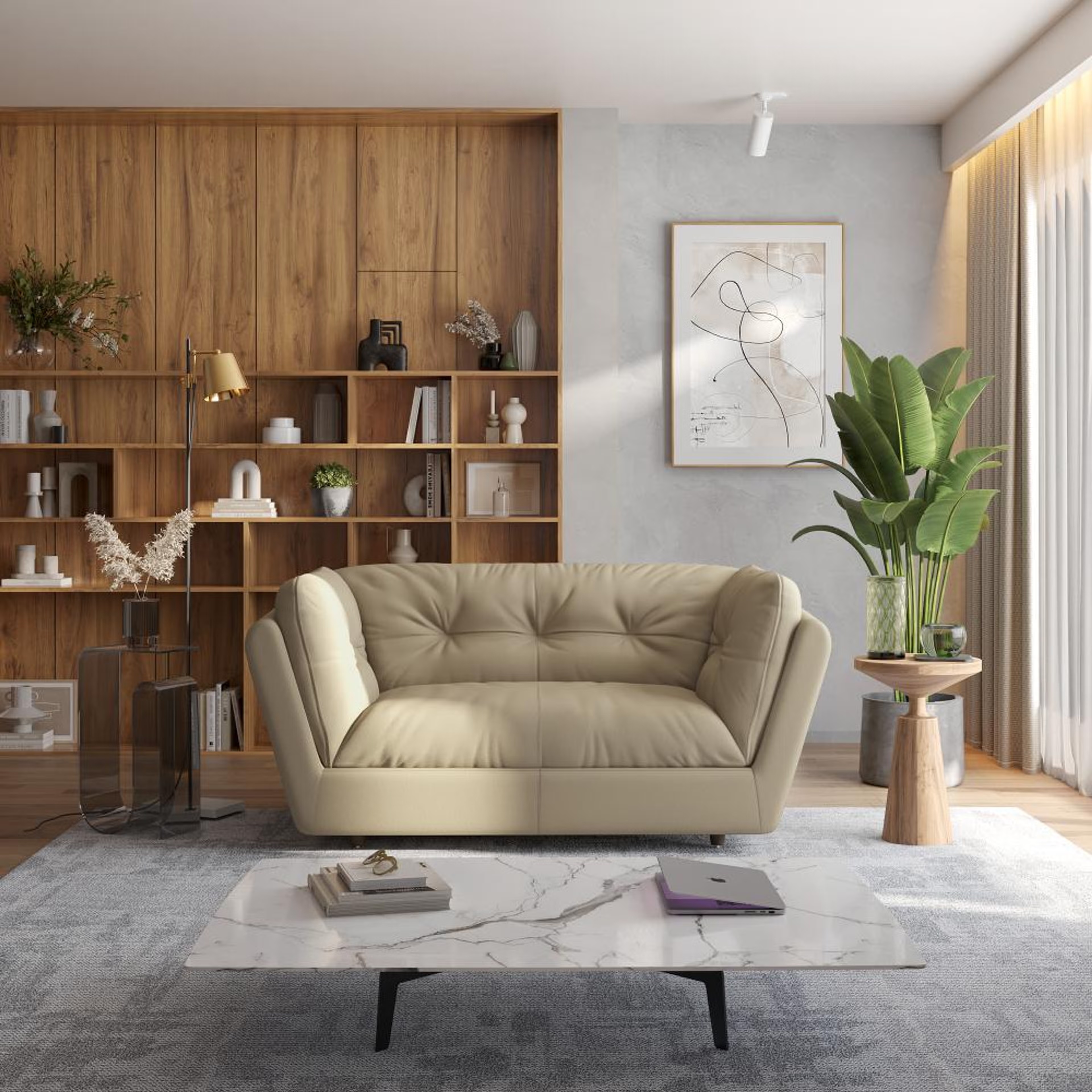 Home 41 Wakefit Osuna Sofa - Two Seater Regular, Two Seater, Beige