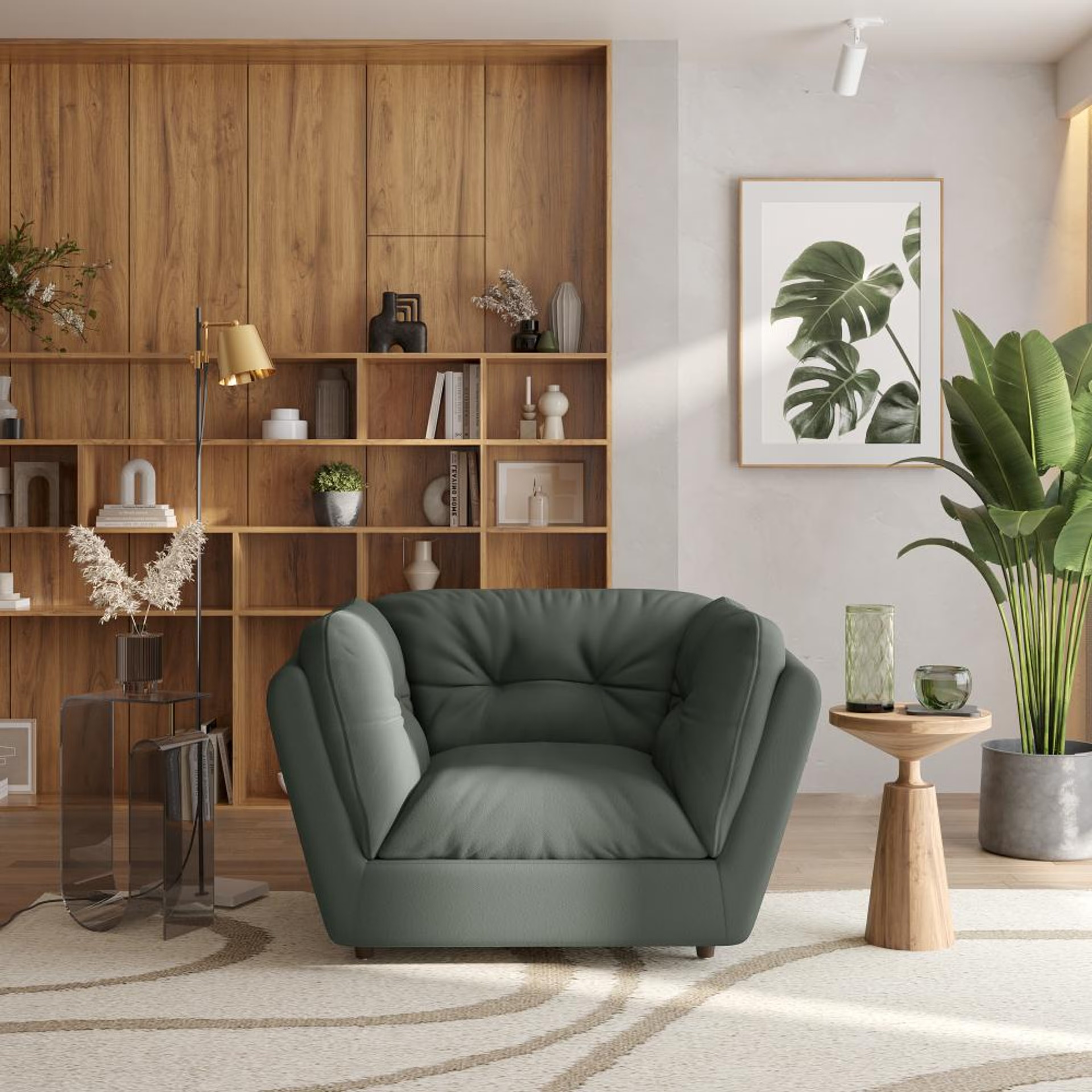 Wakefit Osuna Sofa - One Seater Regular, Single Seater, Forest Green