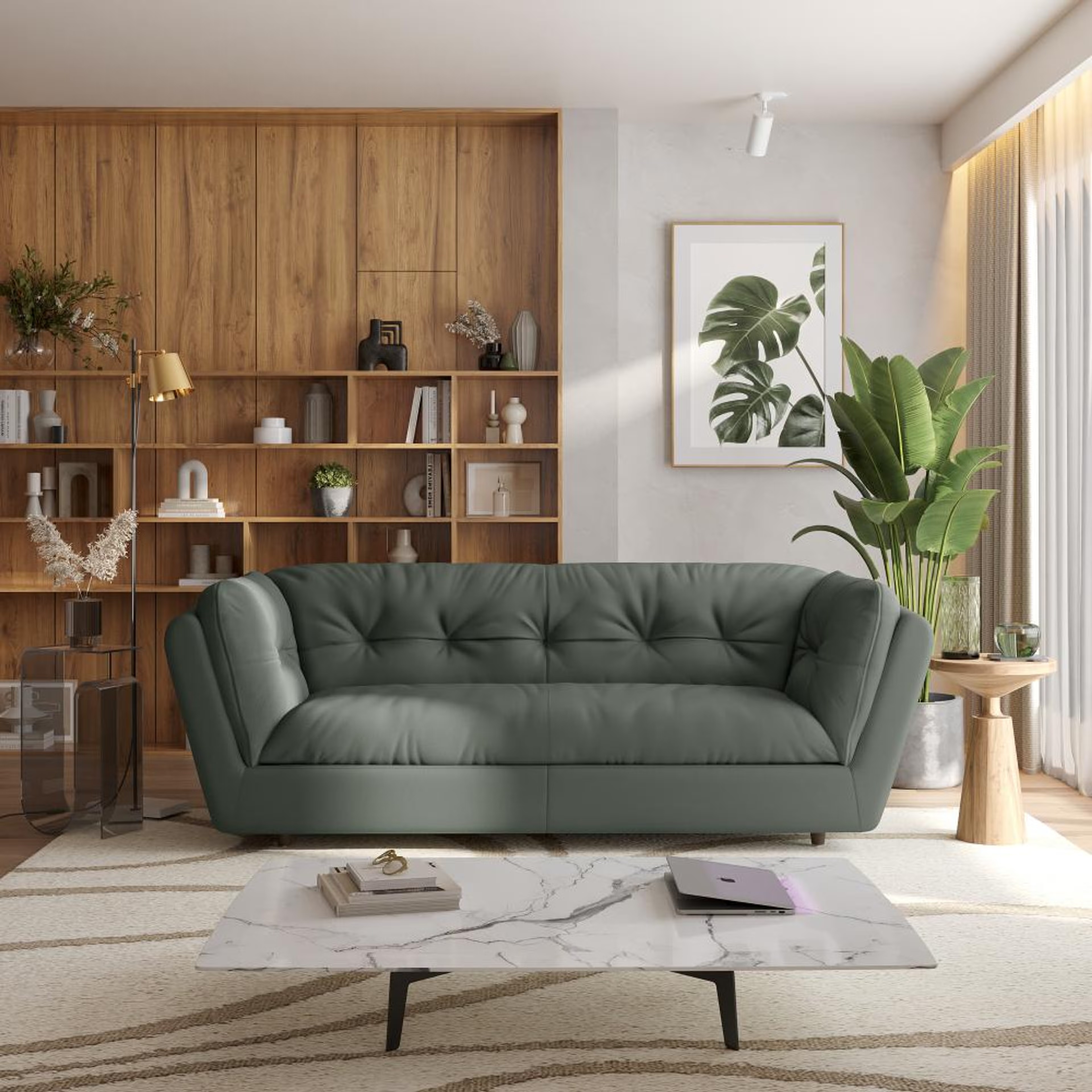 Home 25 Wakefit Osuna Sofa - Three Seater Regular, Three Seater, Forest Green