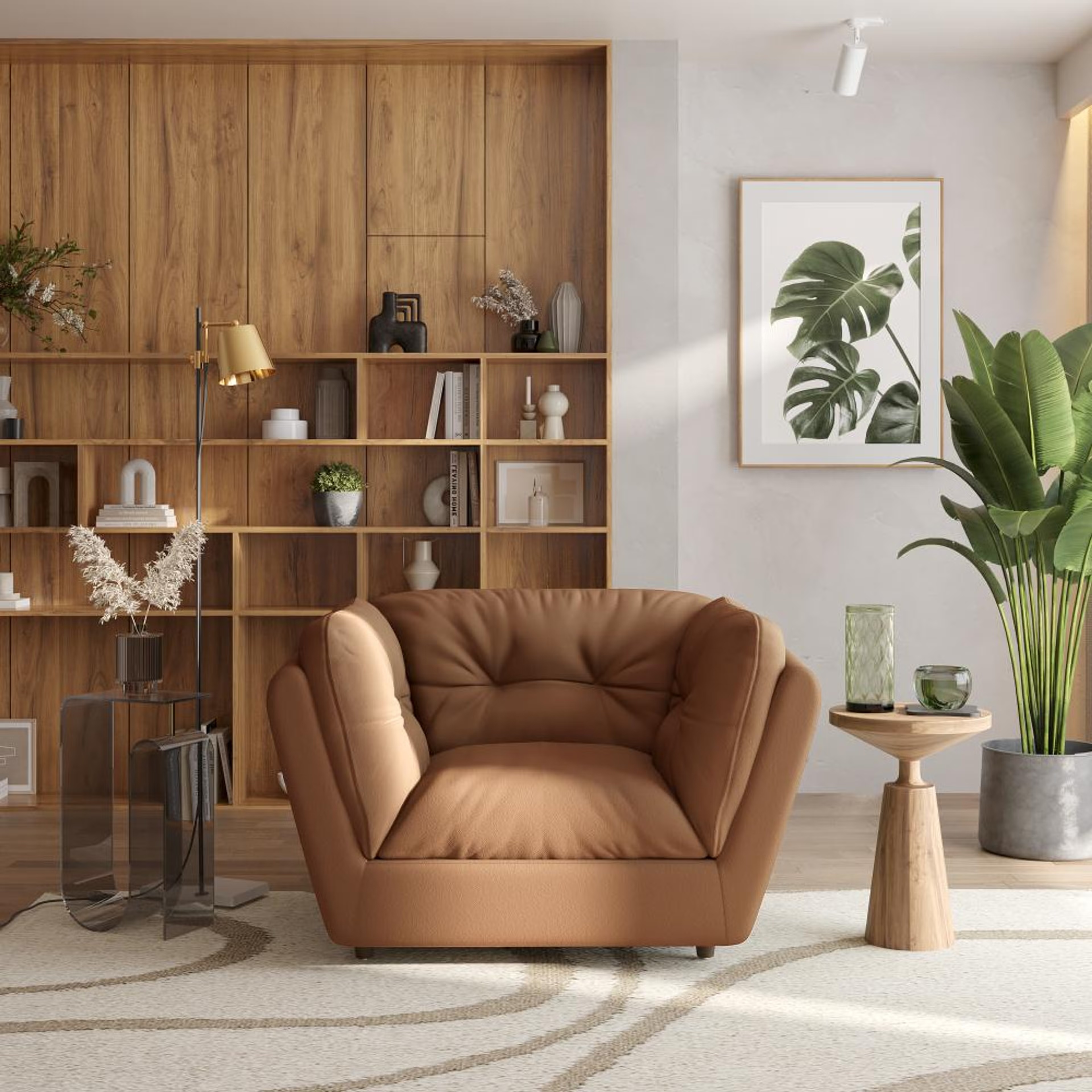 Wakefit Osuna Sofa - One Seater Regular, Single Seater, Brown