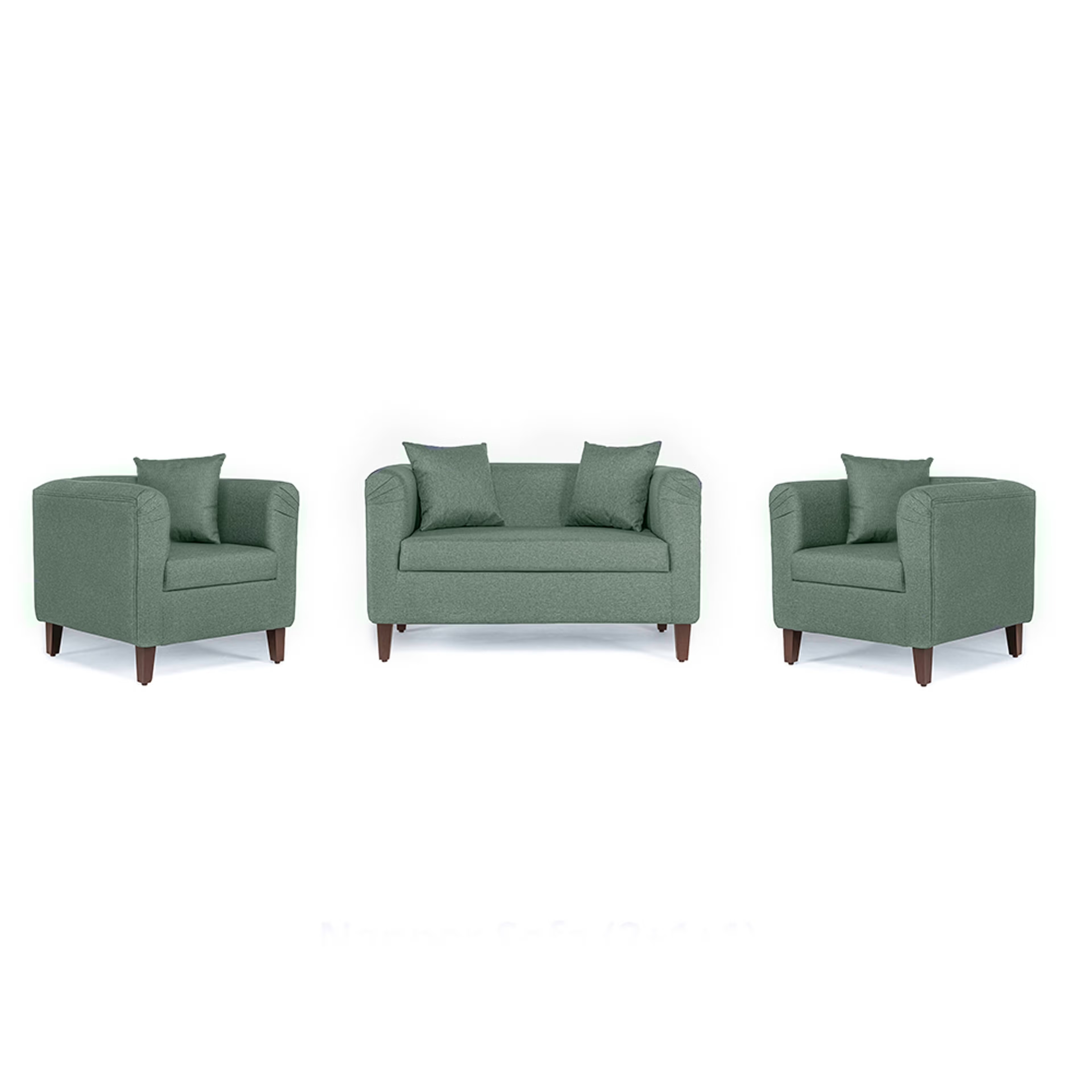 Wakefit Miami Sofa - 2+1+1 Seater - Omega Green Regular, 2 Seater + 1 Seater + 1 Seater, Omega Green
