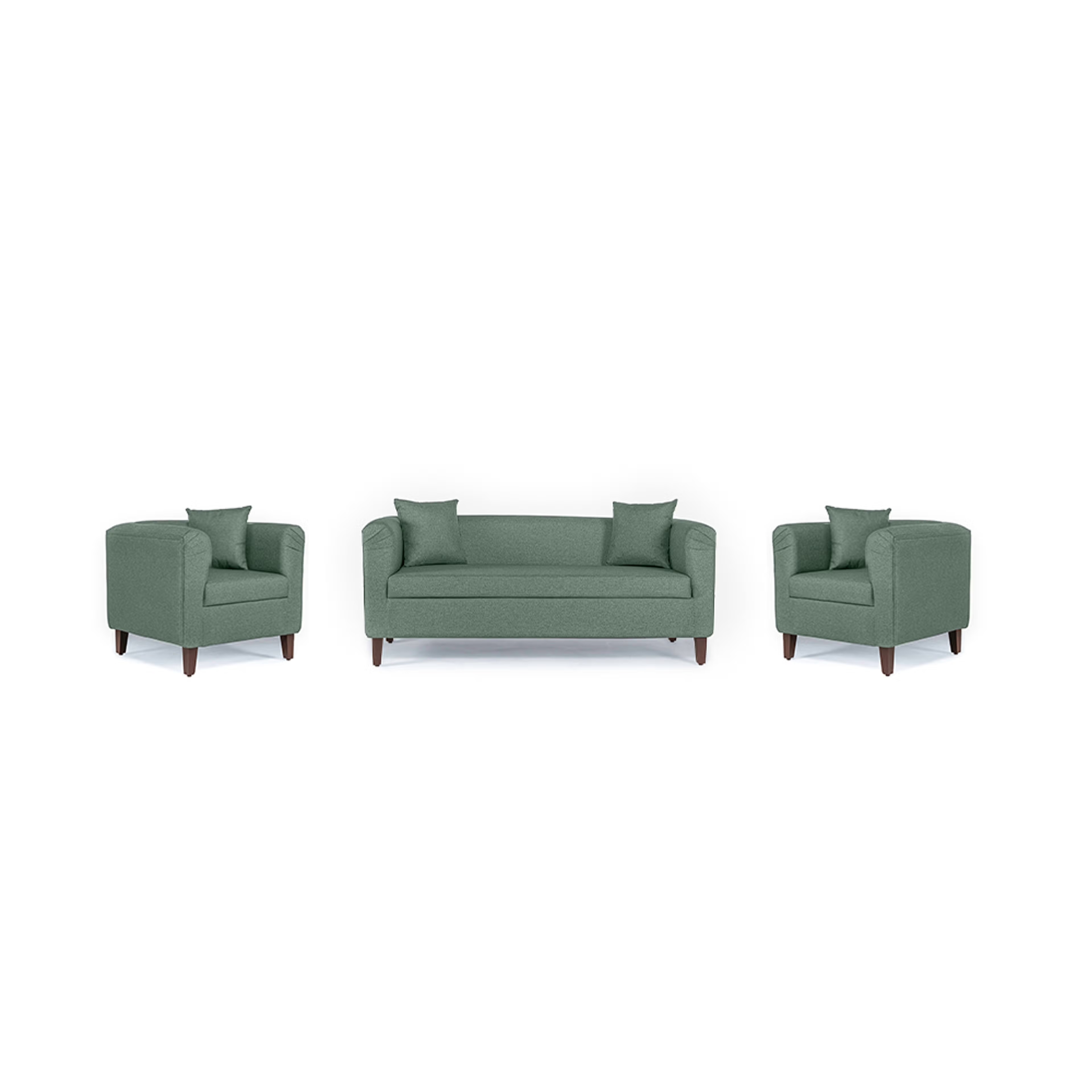 Wakefit Miami Sofa - 3+1+1 Seater - Omega Green Regular, 3 Seater + 1 Seater + 1 Seater, Omega Green