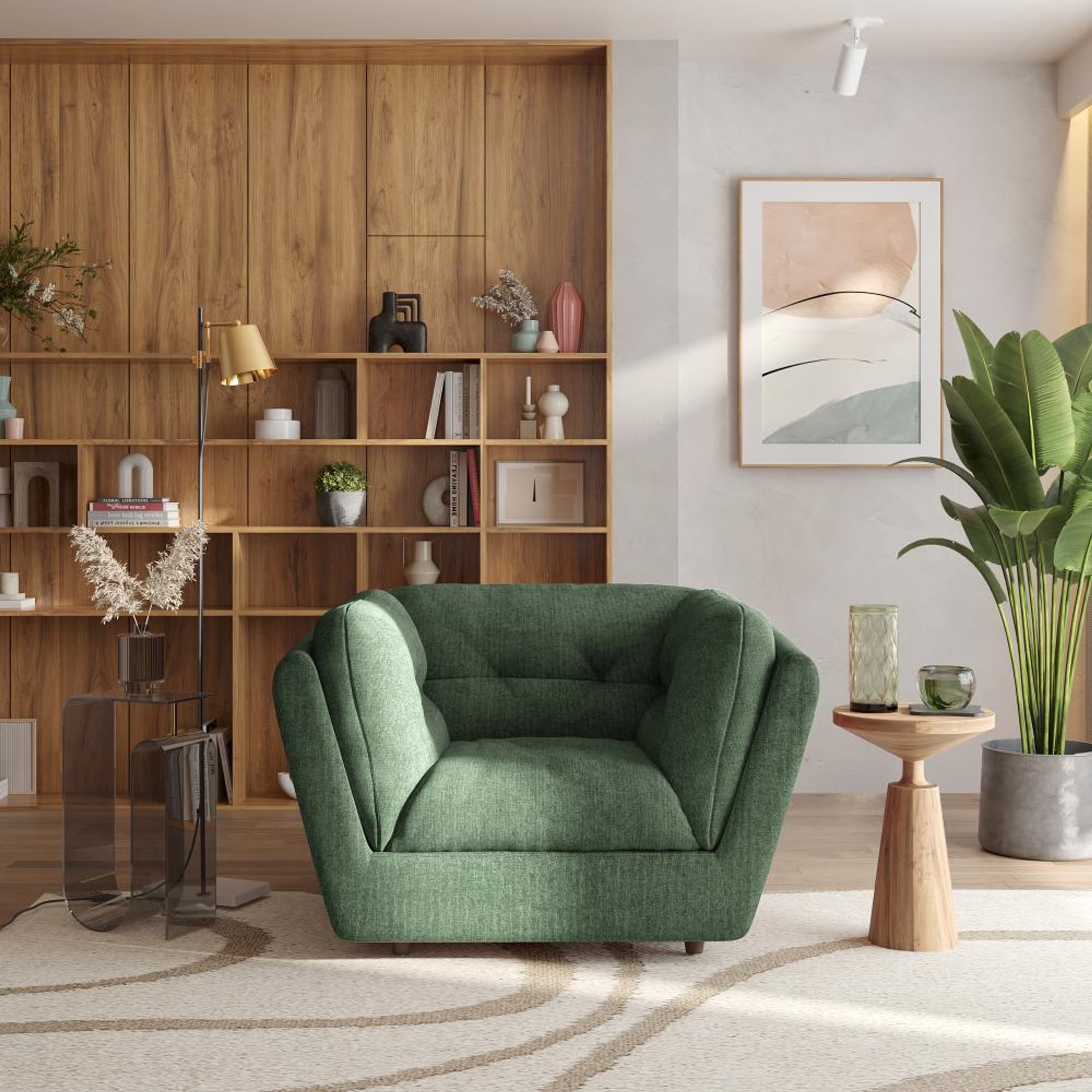 Wakefit Osuna Sofa - One Seater Regular, Single Seater, Green