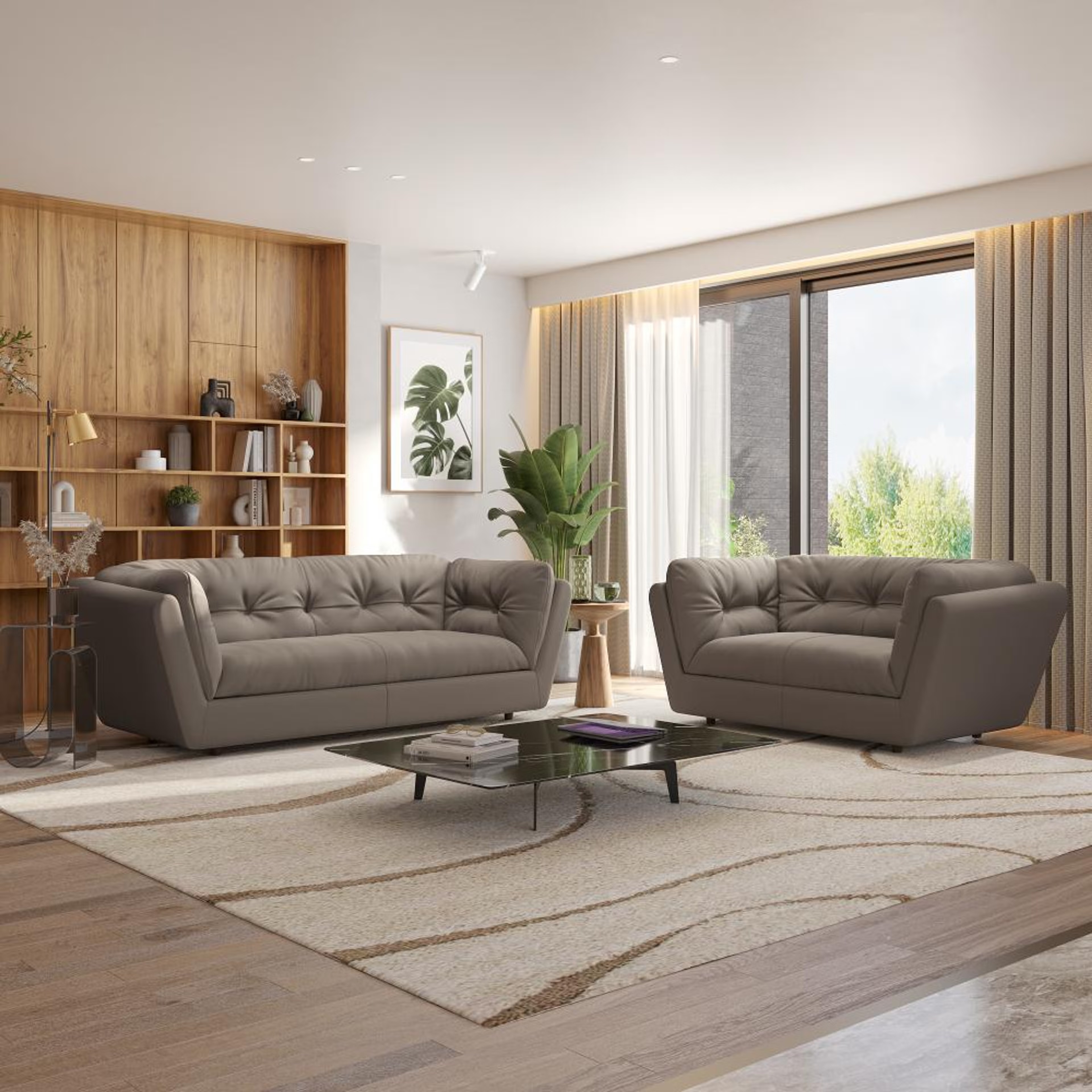 Wakefit Osuna Sofa Set (3+2) Seater Regular, Set (3+2), Grey