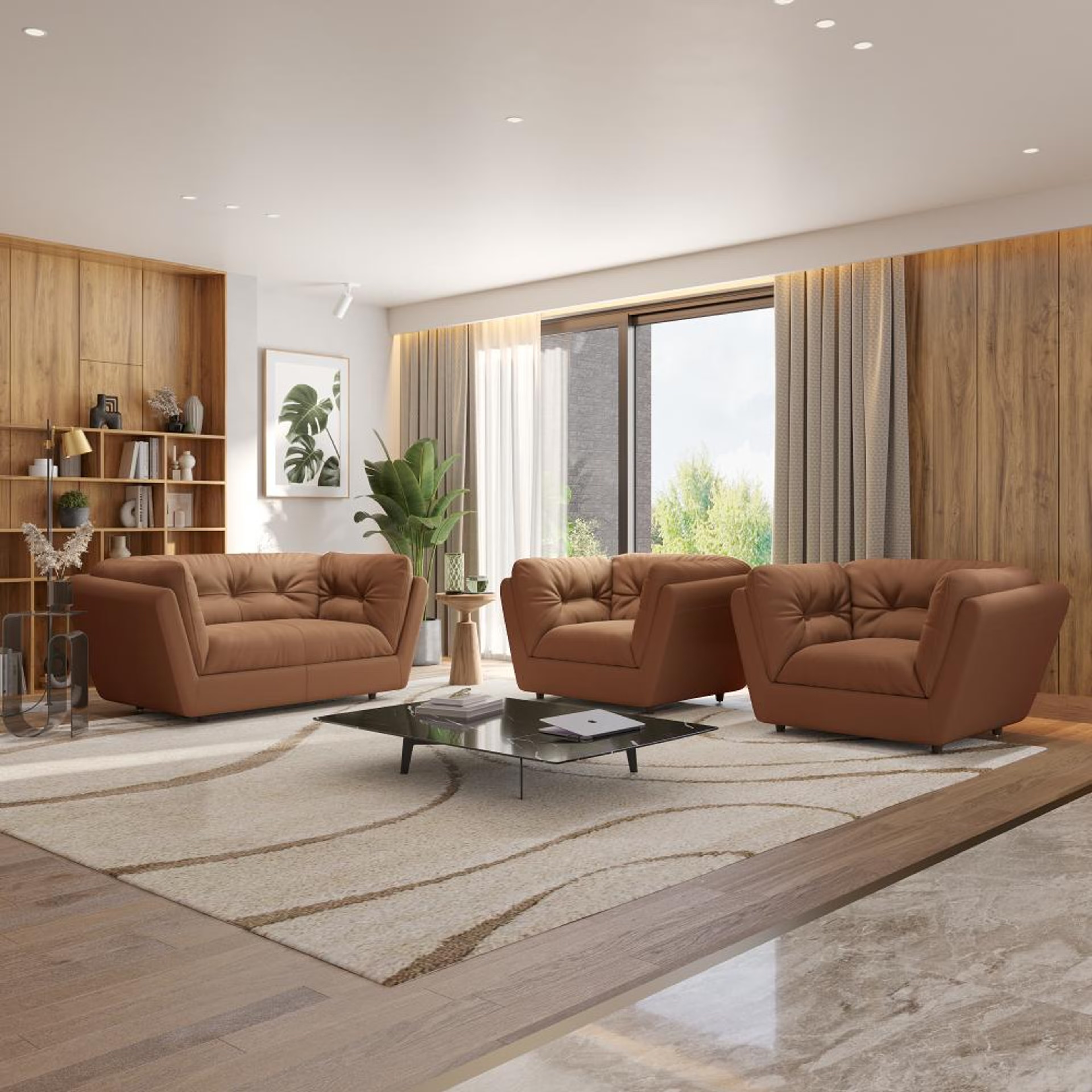 Home 28 Wakefit Osuna Sofa Set (2+1+1) Seater Regular, Set (2+1+1), Brown